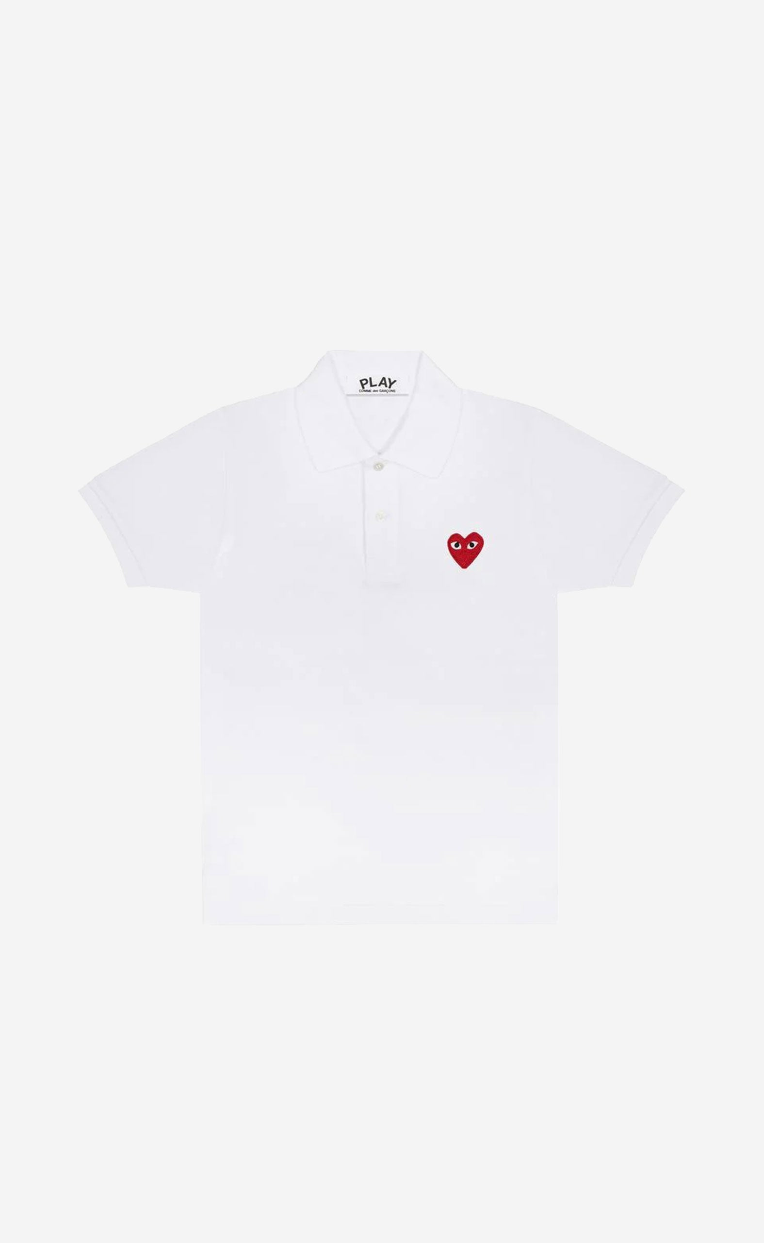 WHITE PLAY MEN POLO T-SHIRT WITH RED HART