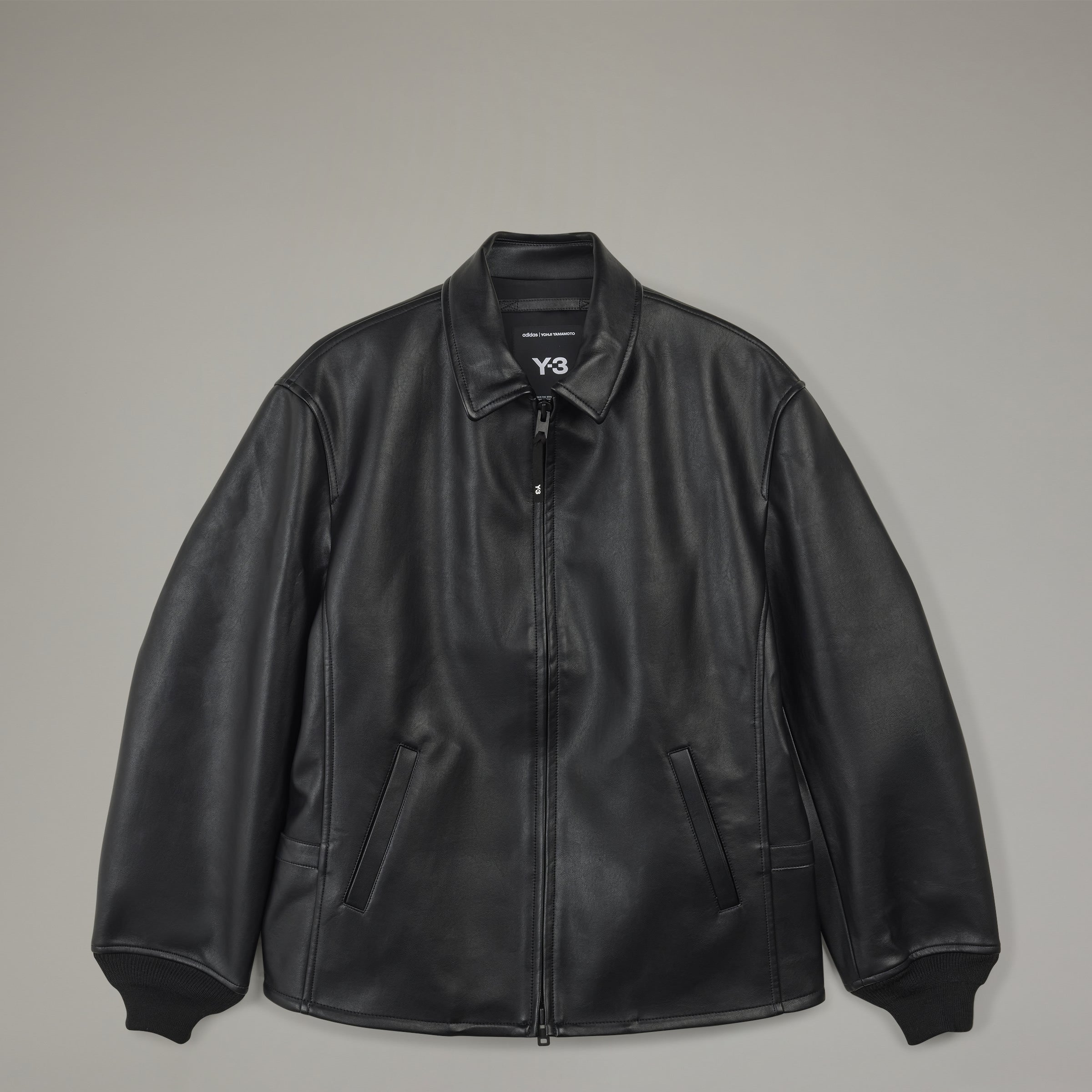 PLEATHER BOMBER BLACK JACKET