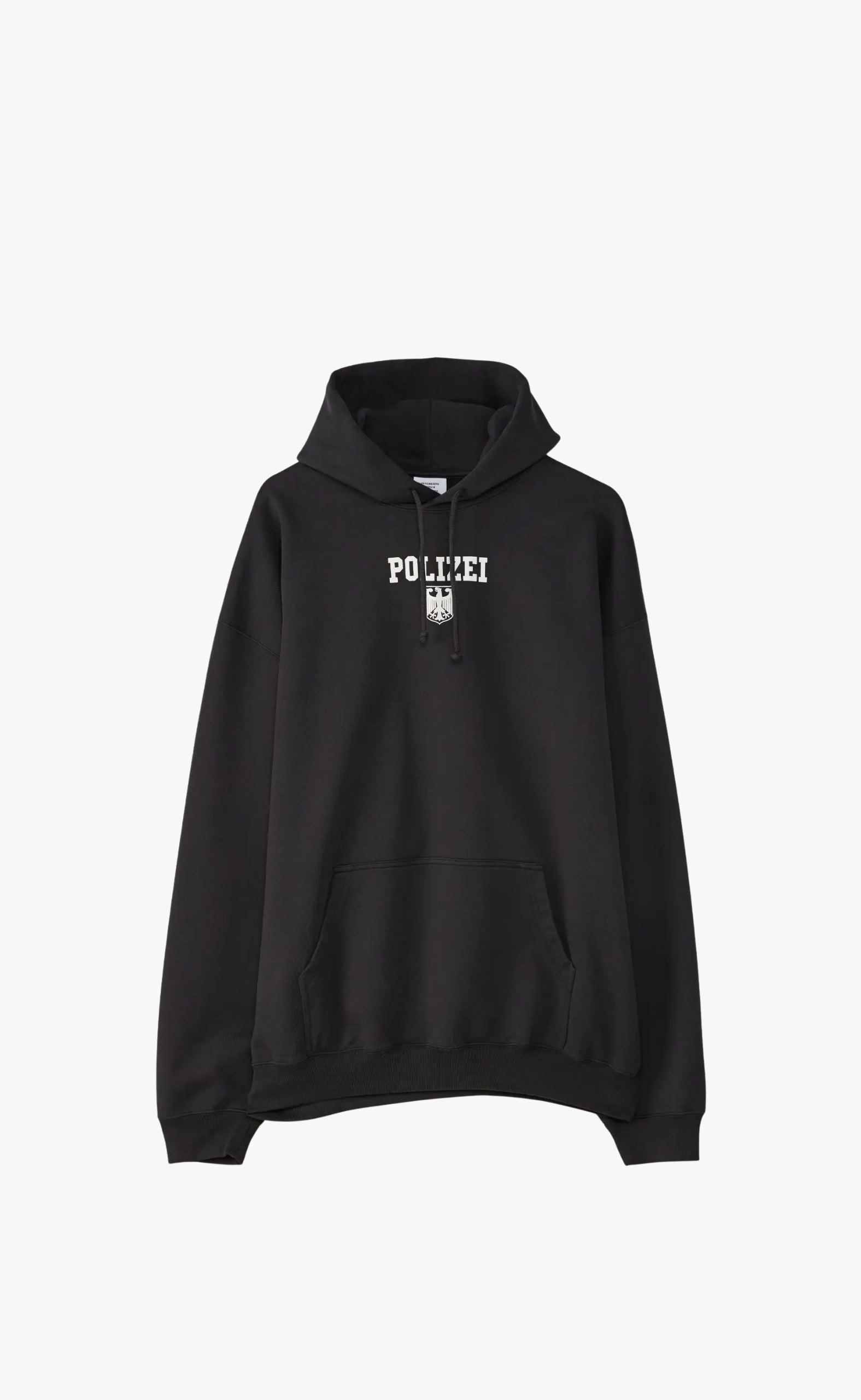 POLIZEI OVERSIZED WASHED BLACK HOODIE