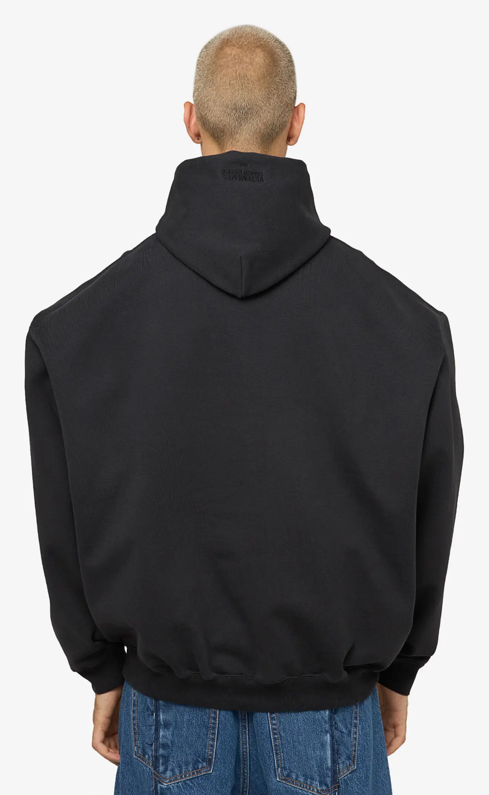 POLIZEI OVERSIZED WASHED BLACK HOODIE