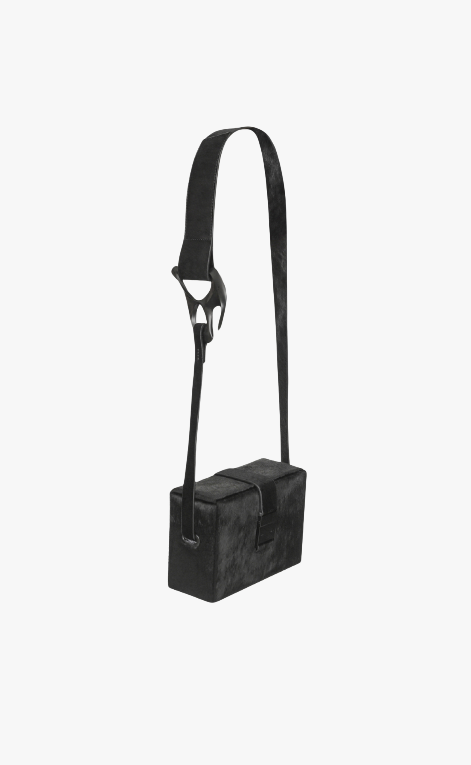 PONY HAIR SOLELY BOX BLACK BAG