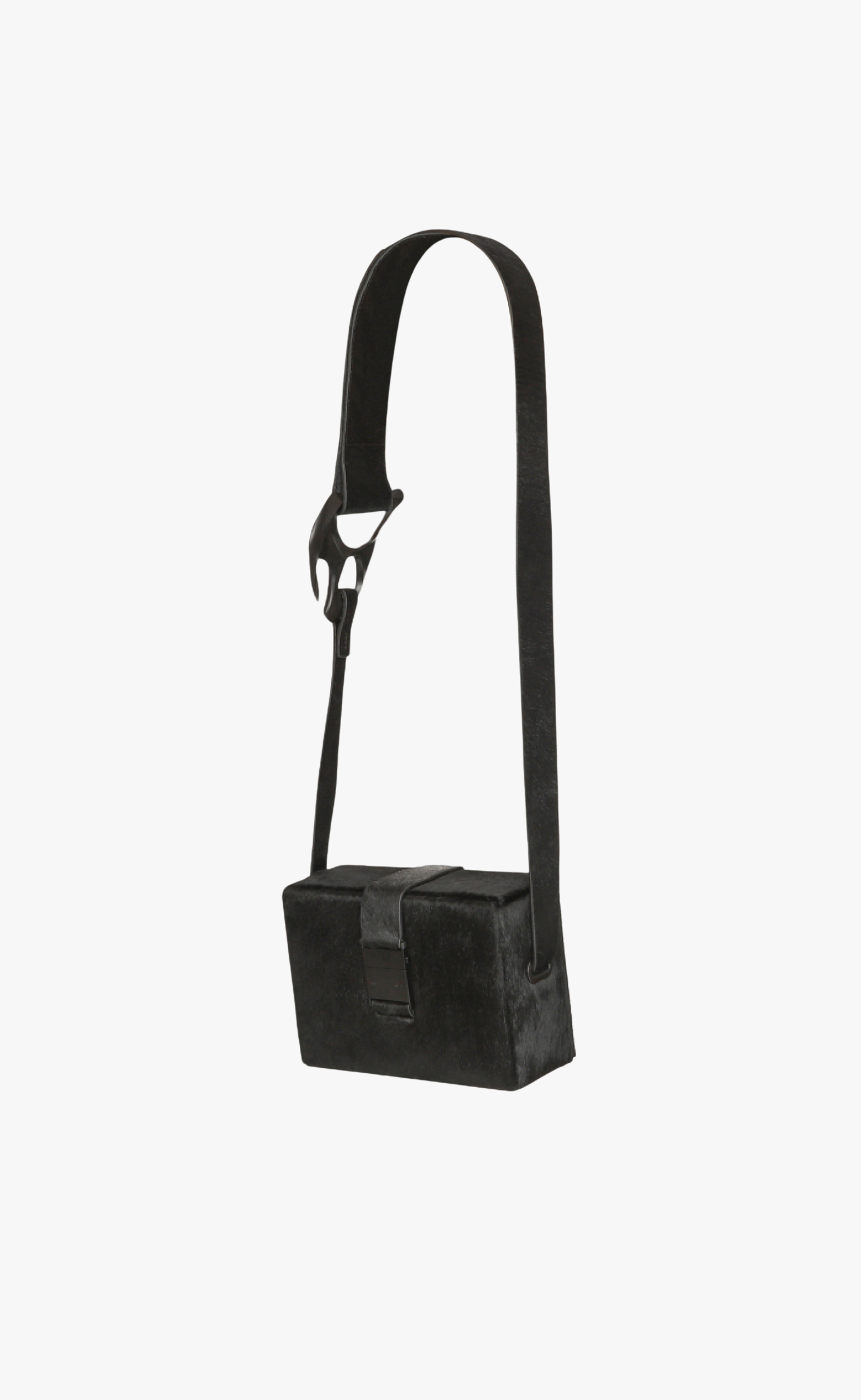 PONY HAIR SOLELY BOX BLACK BAG