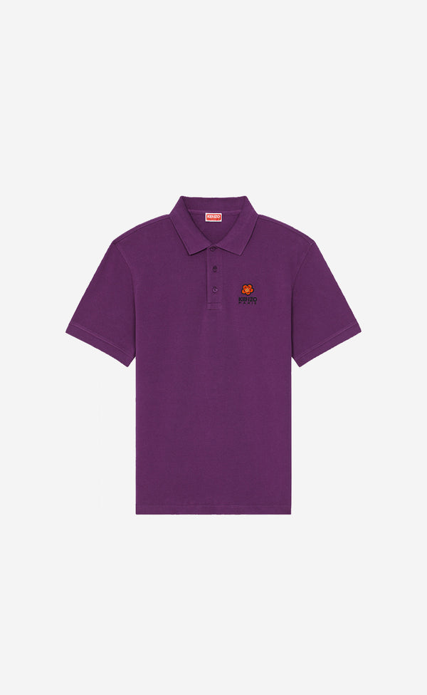 PURPLE T-SHIRT PURPLE BOKE FLOWER CREST CLASSIC POLO