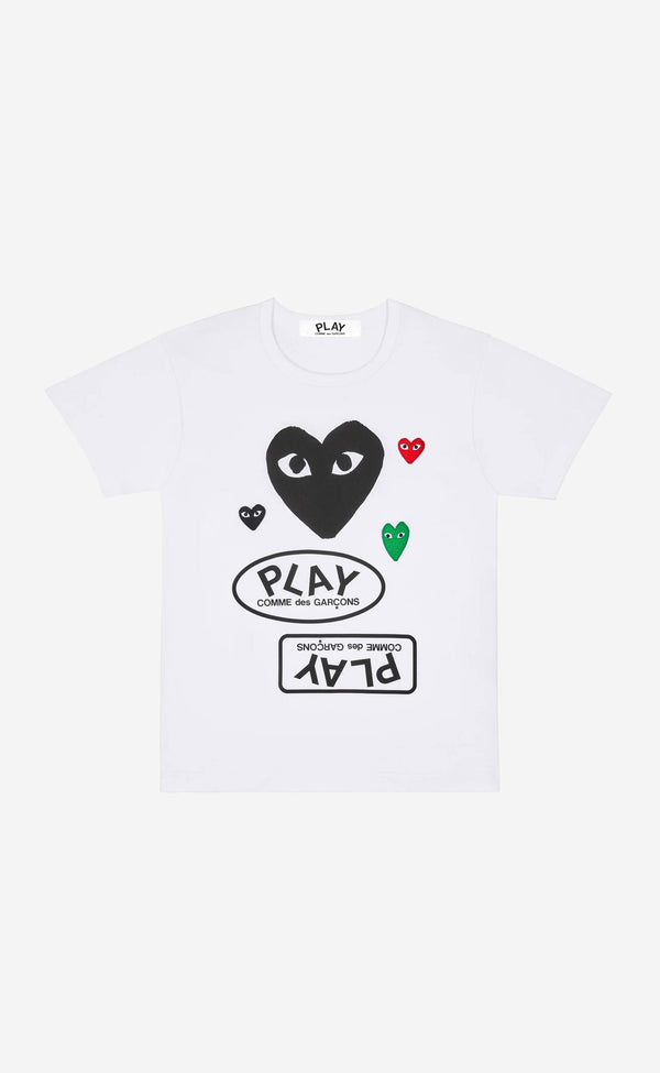 Play Comme des Garçons Logo T-Shirt with Black Heart