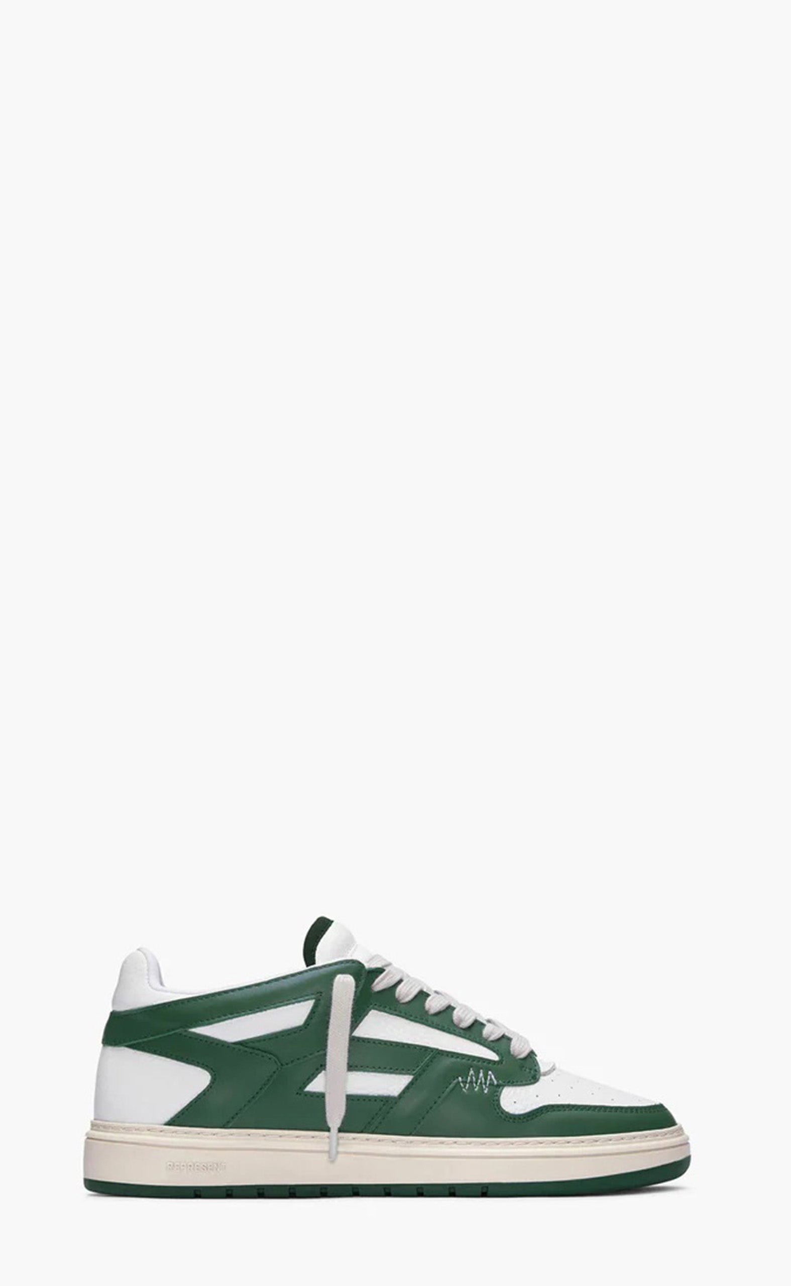 RACING GREEN FLAT WHITE REPTOR LOW