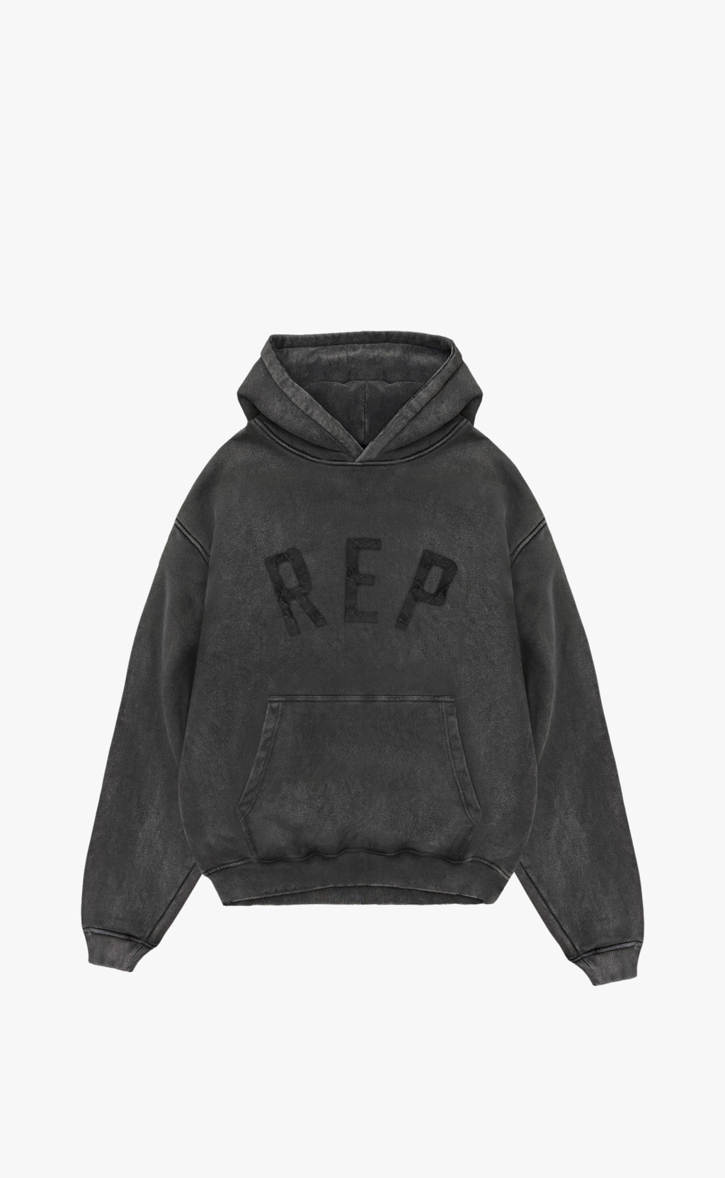 REPAPPLIQUEVINTAGEBLACKHOODIE.