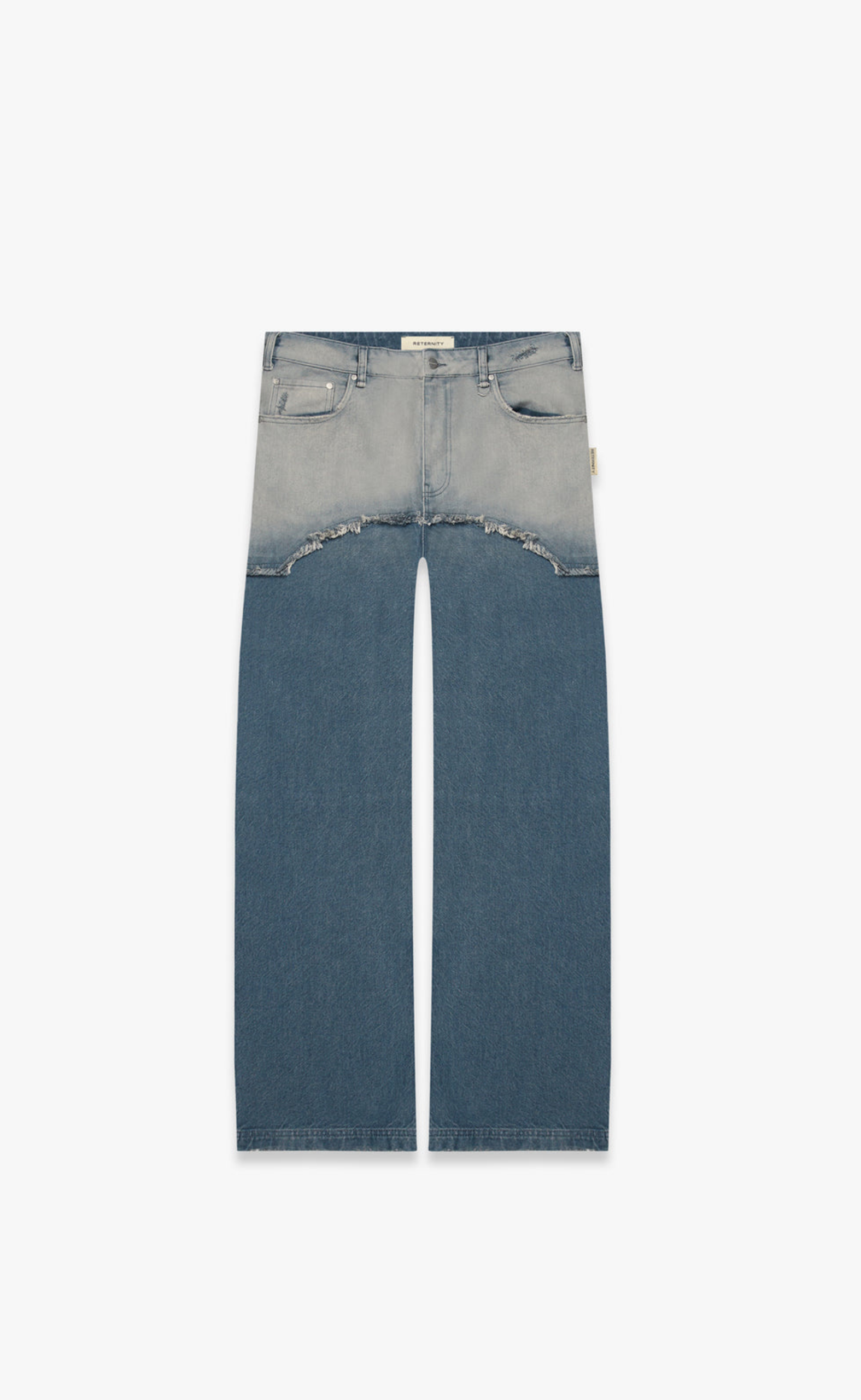 SPRAYED SPLIT WASHED BLUE JEANS