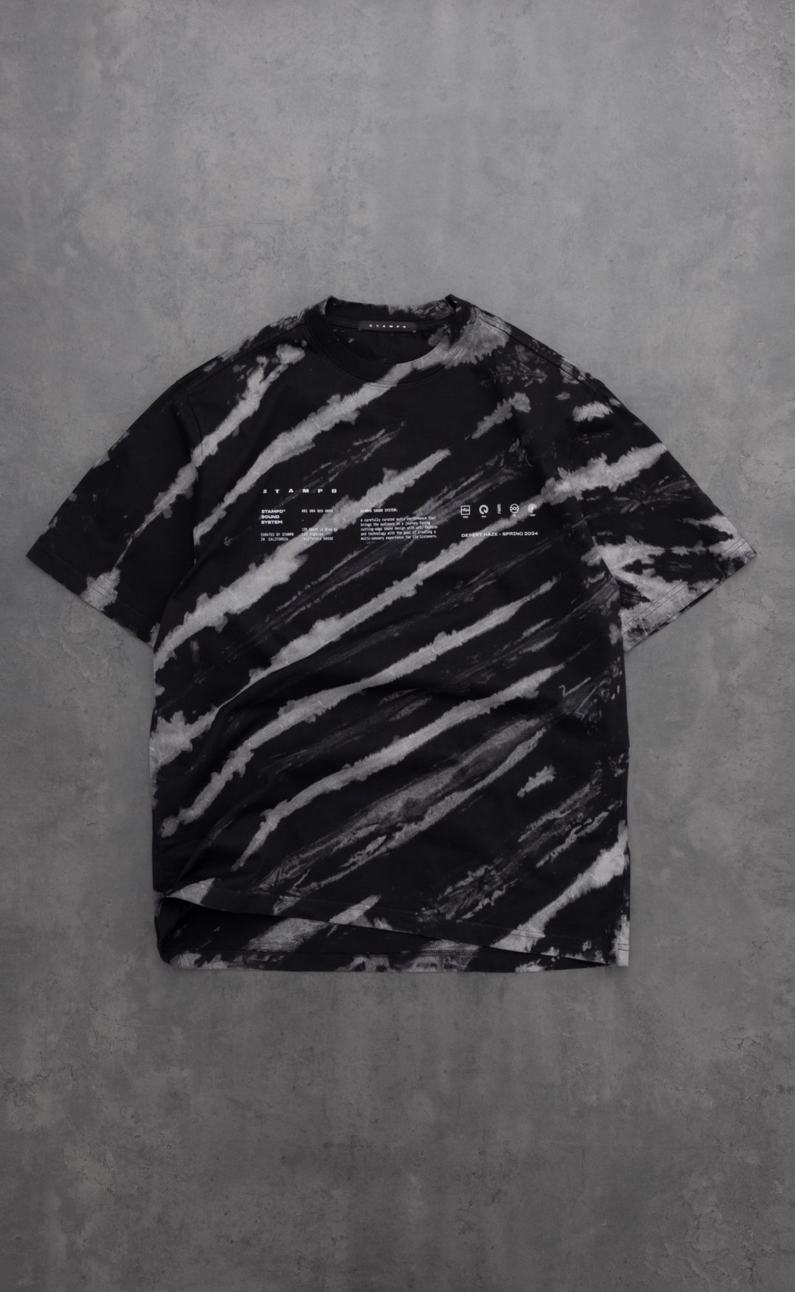 STAMPD SOUND SYSTEM RELAXED ZEBRA TIE DYE T-SHIRT