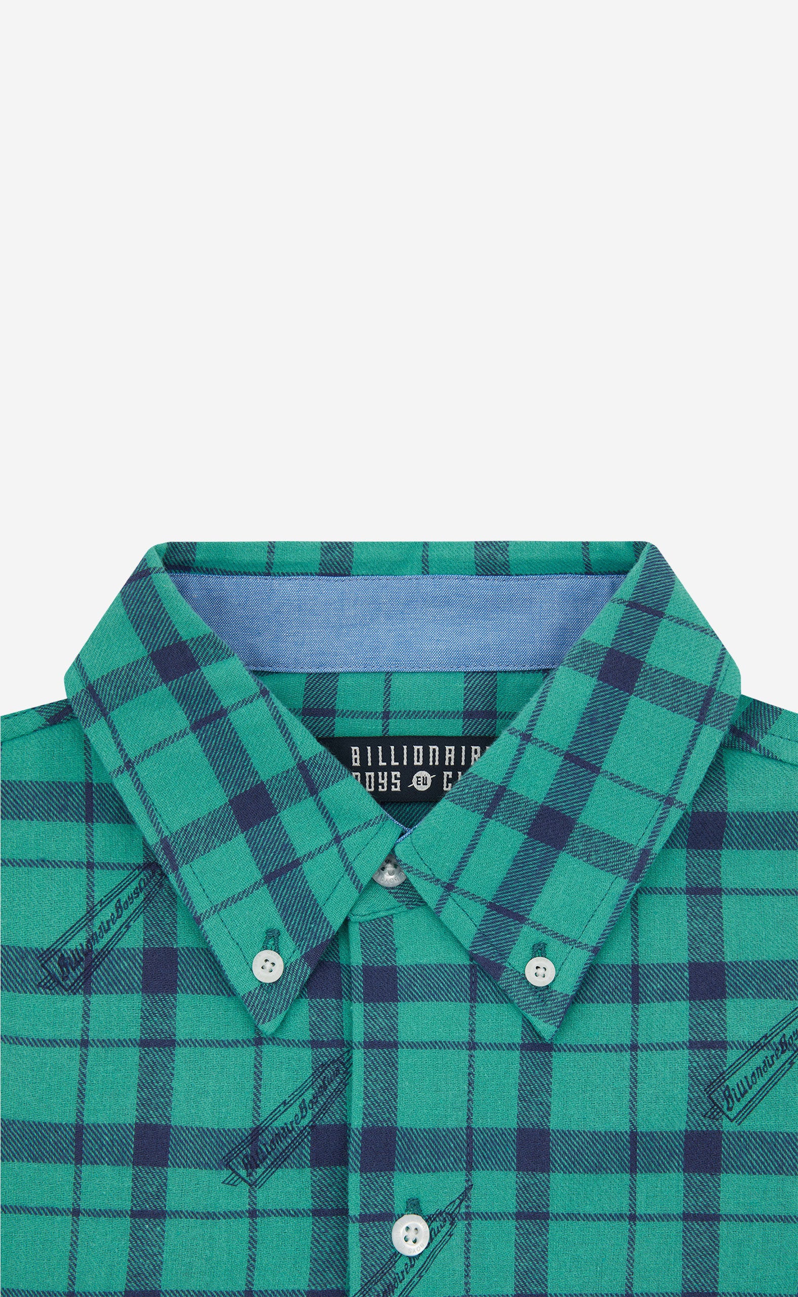 TEAL PRINTED CHECK SHIRT