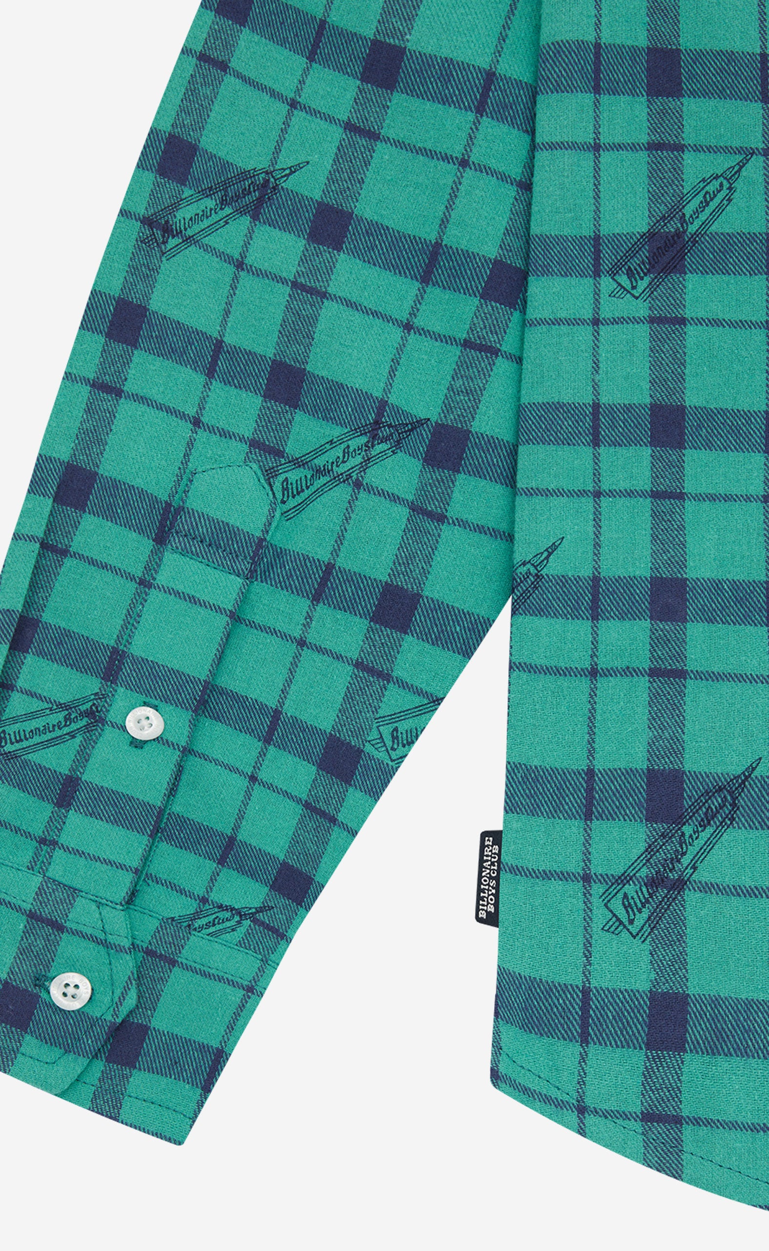 TEAL PRINTED CHECK SHIRT