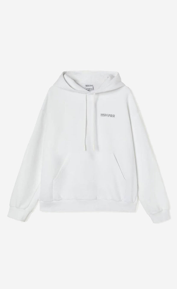 TEMPERA CROSS OVER HOODIE WHITE BLACK