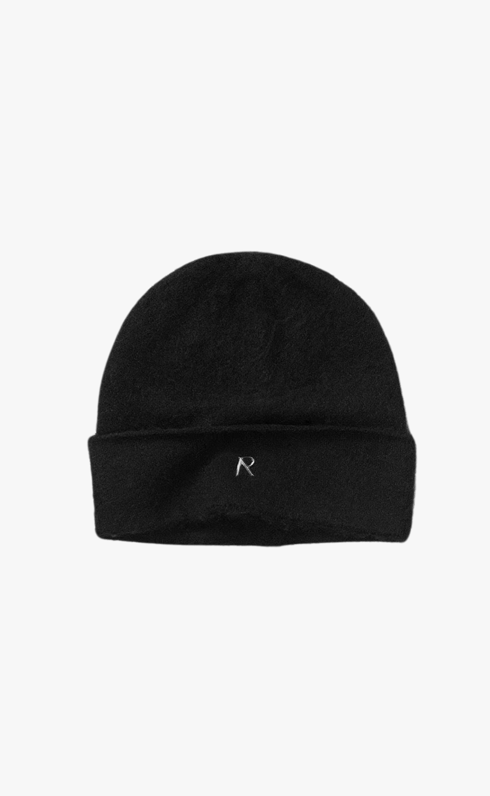 TEXTURED KNIT JET BLACK BEANIE