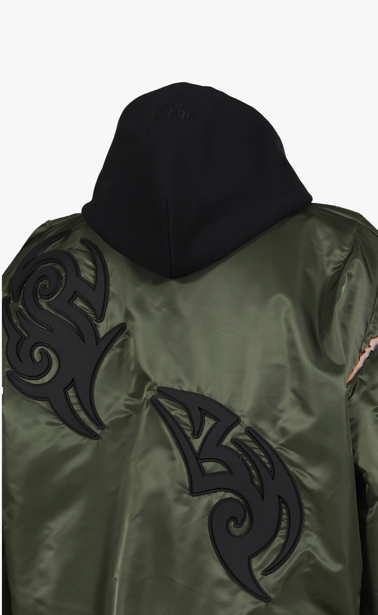 TRIBAL REWORKED BOMBER GREEN BLACK JACKET