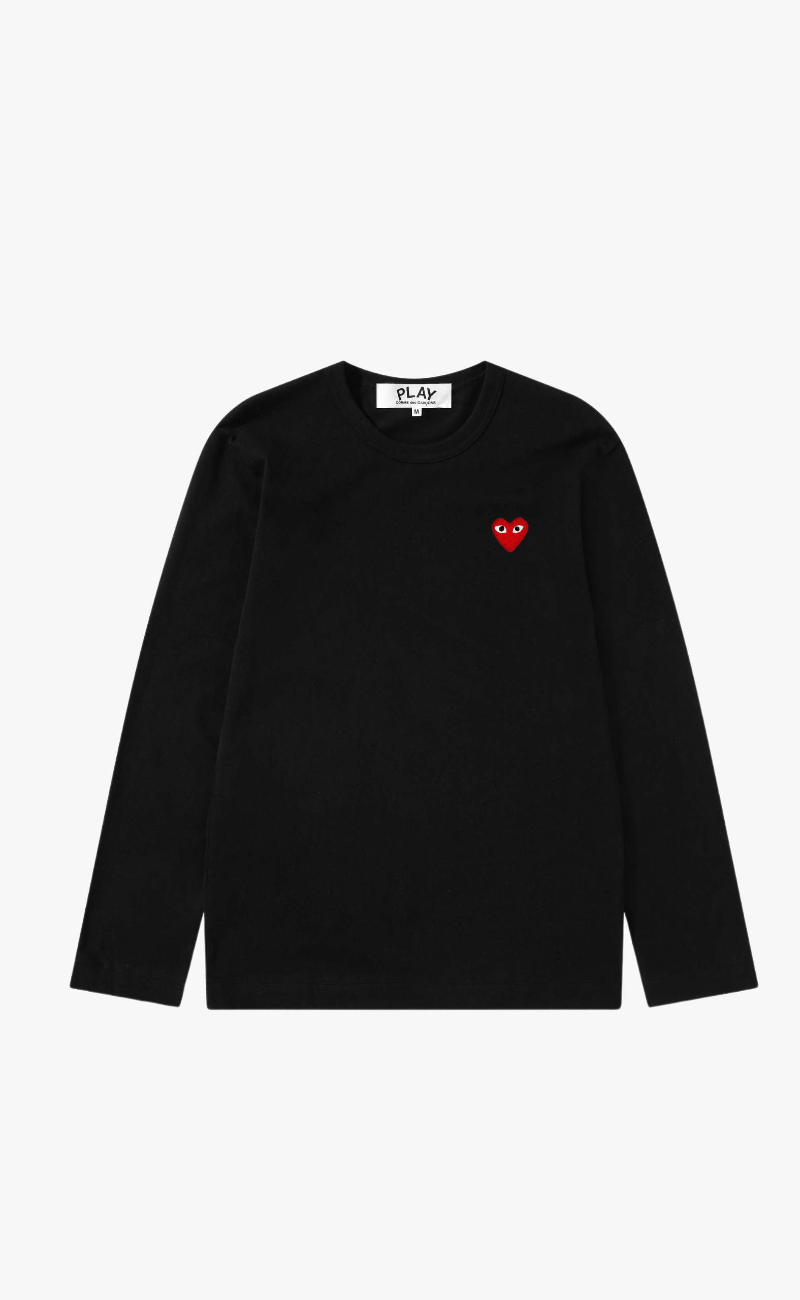 EMBROIDE RED HART BLACK LONGSLEEVE