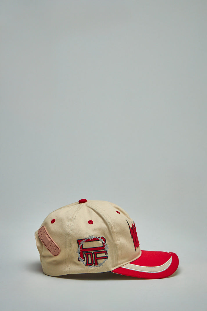 V BASEBALL CREAM RED HAT