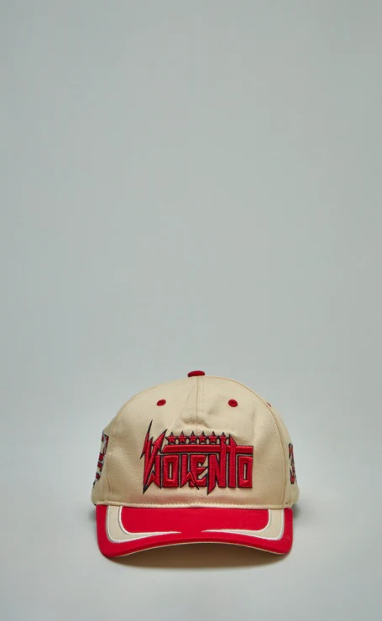 V BASEBALL CREAM RED HAT