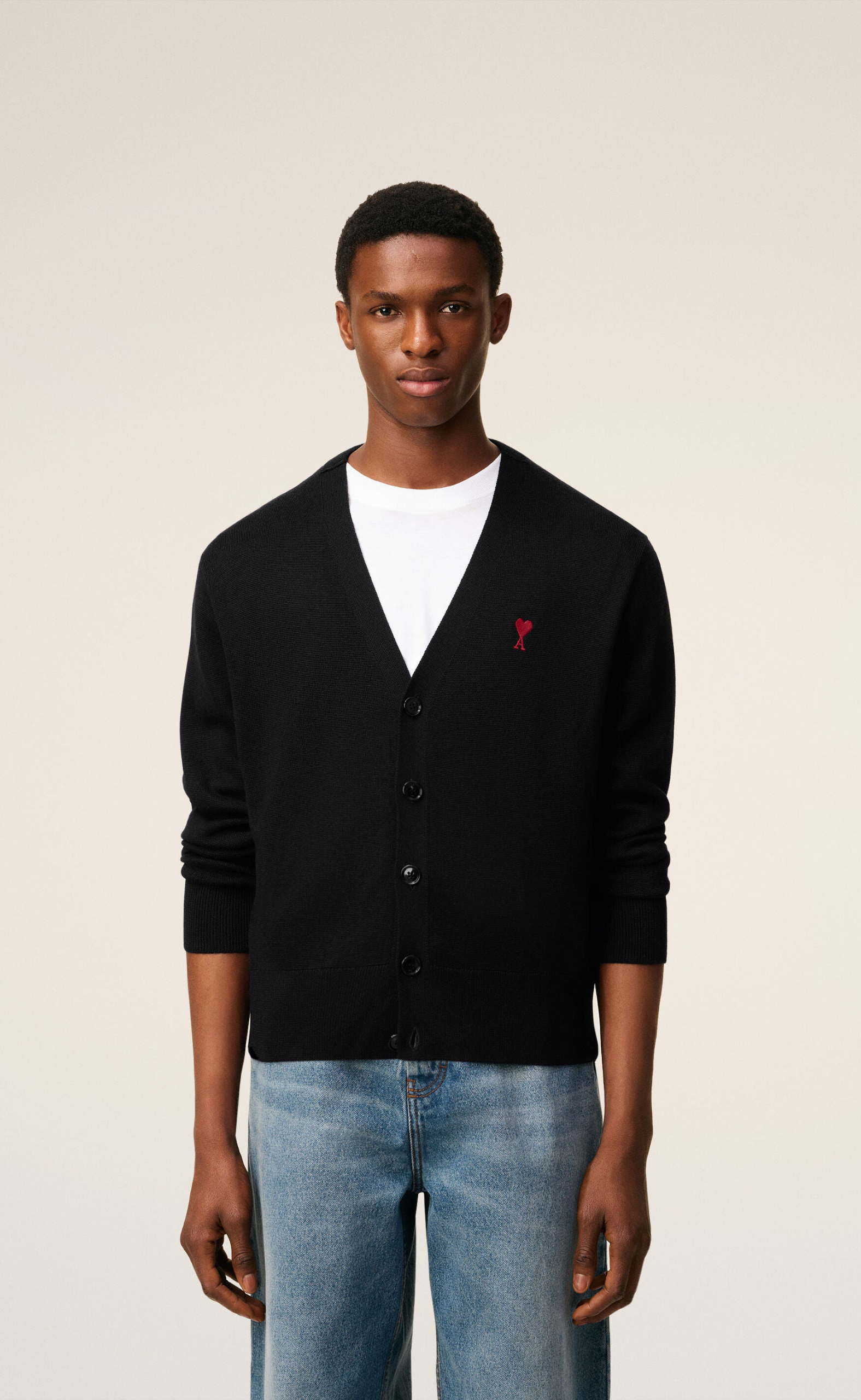 ADC MERINO BLACK RED CARDIGAN