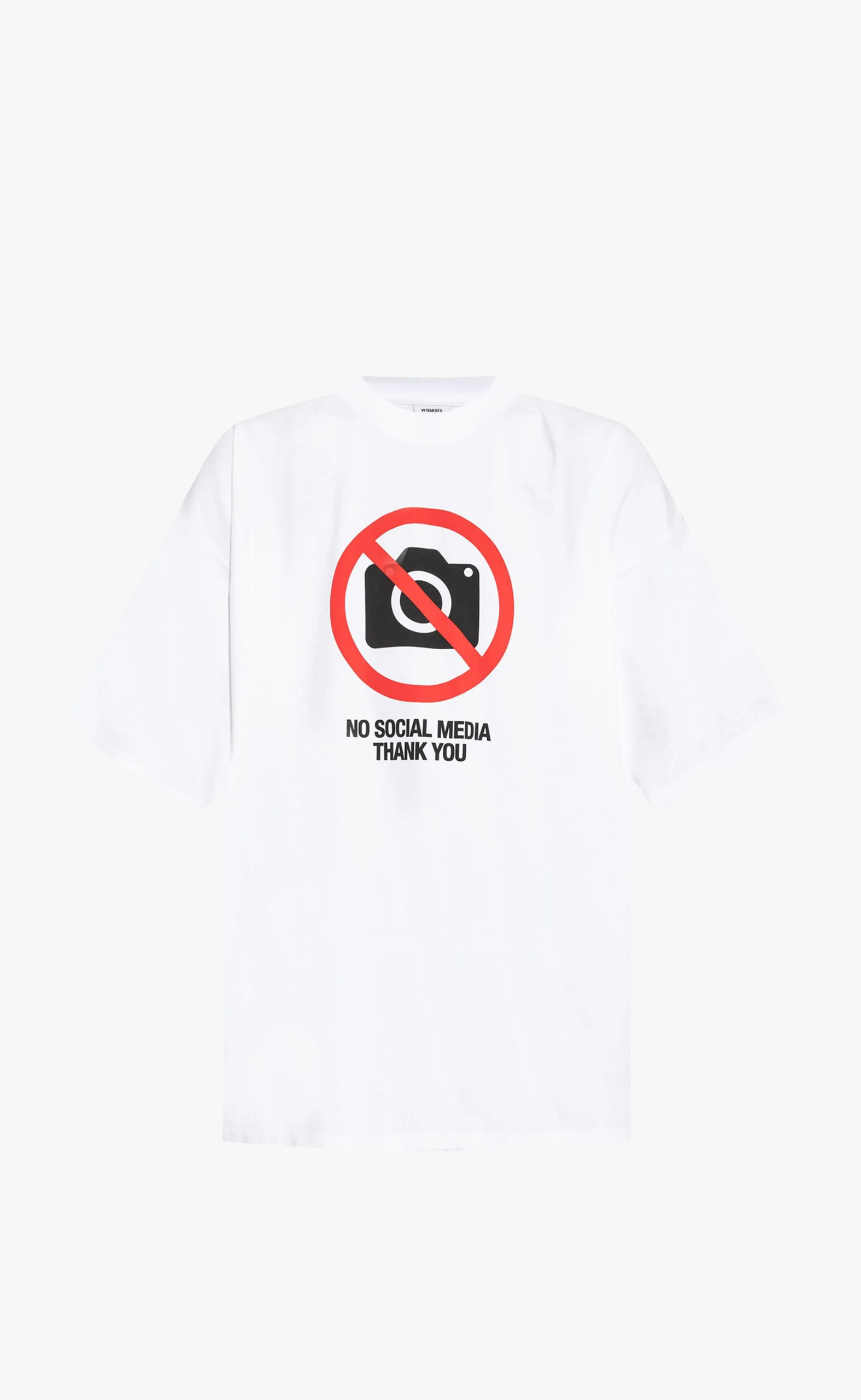 NO SOCIAL MEDIA WHITE T-SHIRT