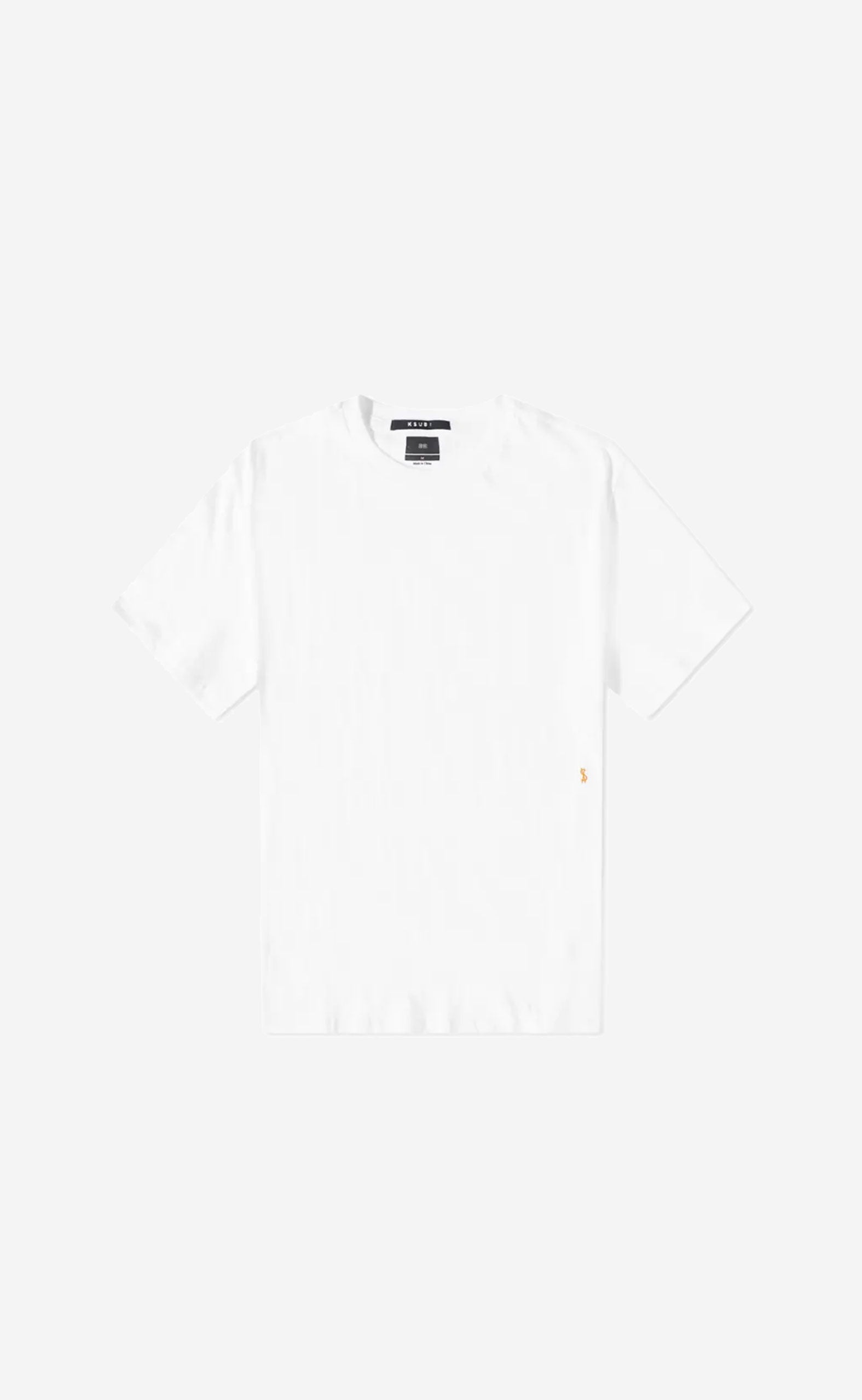 WHITE 4X4 BIGGIE SS TEE WHITE ORANGE