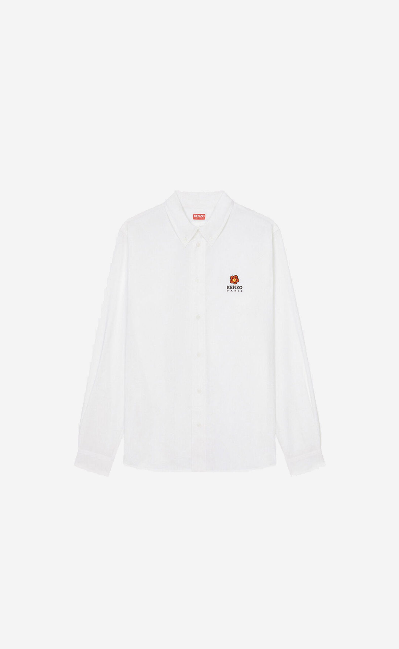 WHITE BOKE FLOWER CREST CASUAL SHIRT