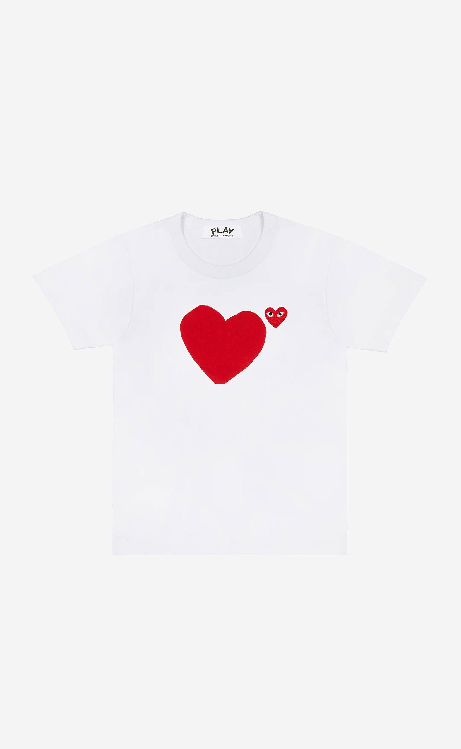 WHITE DOUBLE RED HEART T-SHIRT