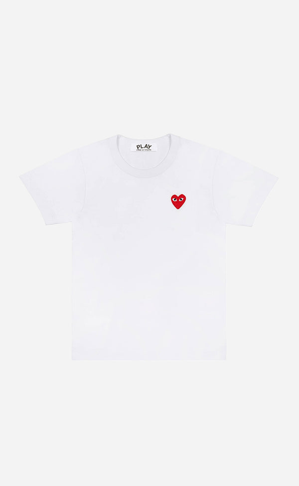 WHITE MEN T-SHIR WITH RED HEART