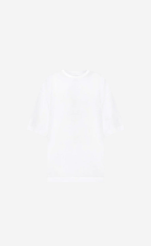 WHITE SEMI-OVER FIT GRAPHIC T-SHIRTS