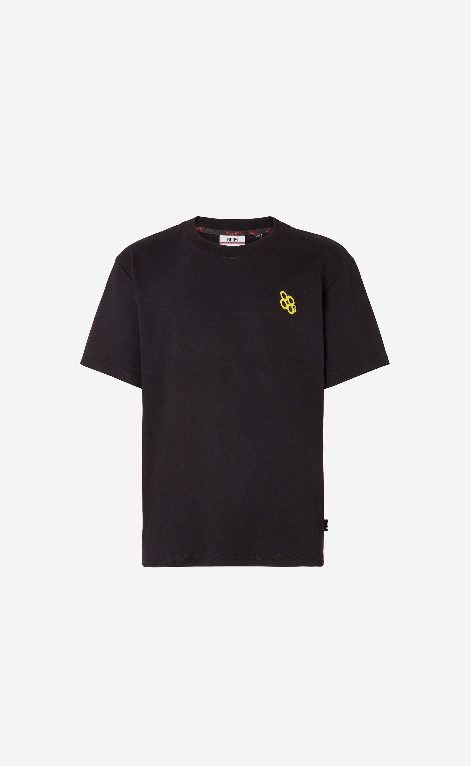 YELLOW FLUO GCDS BLISS LOGO PATENT REGULAR T-SHIRT