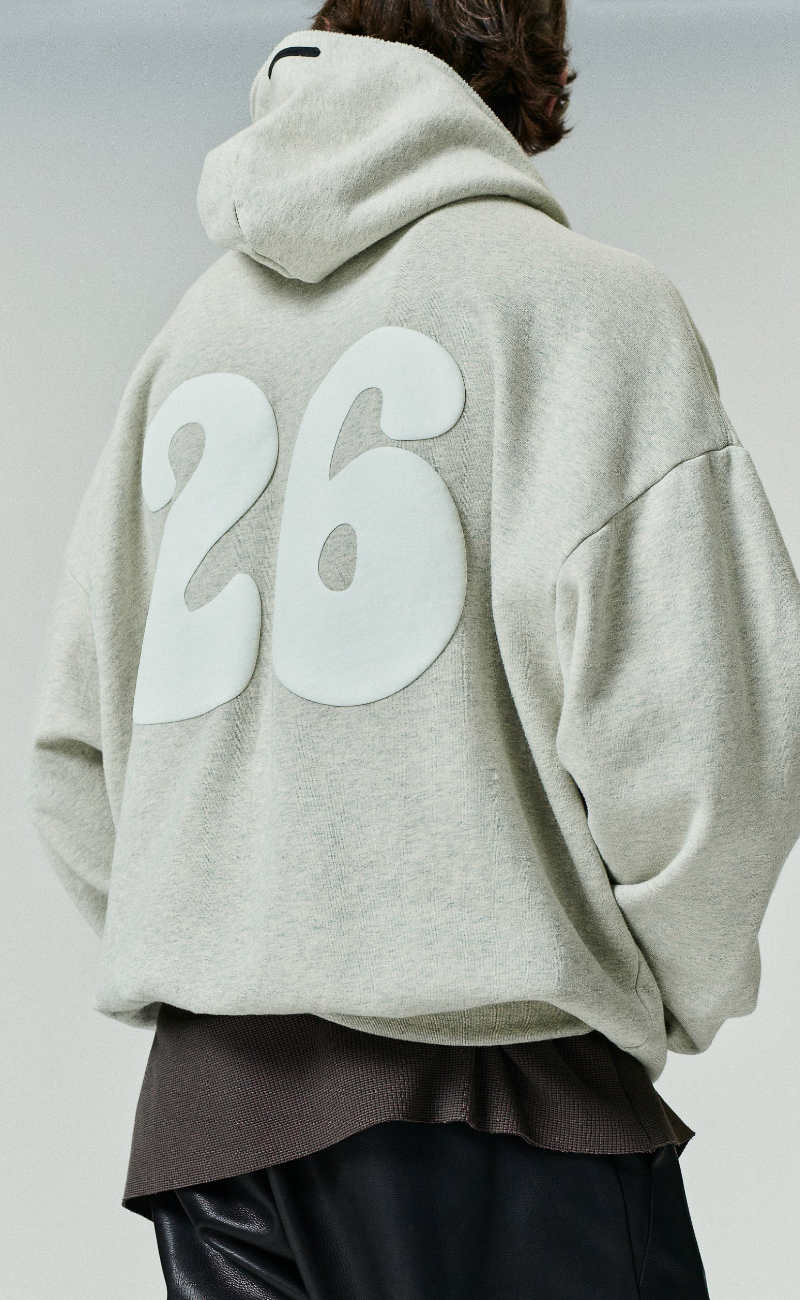 90S ZIP-UP WASHED VANILLA HEATHER HOODIE