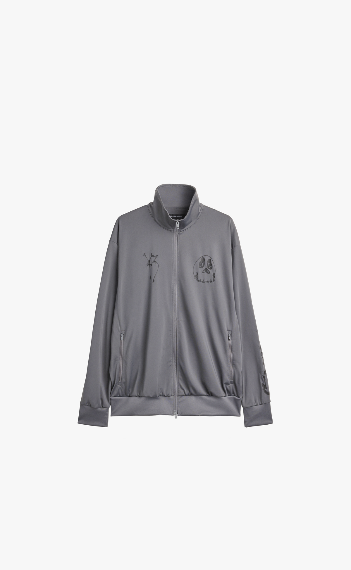 Y-3 CHITO GRAPHIC TRACK TOP GREY HOODIE