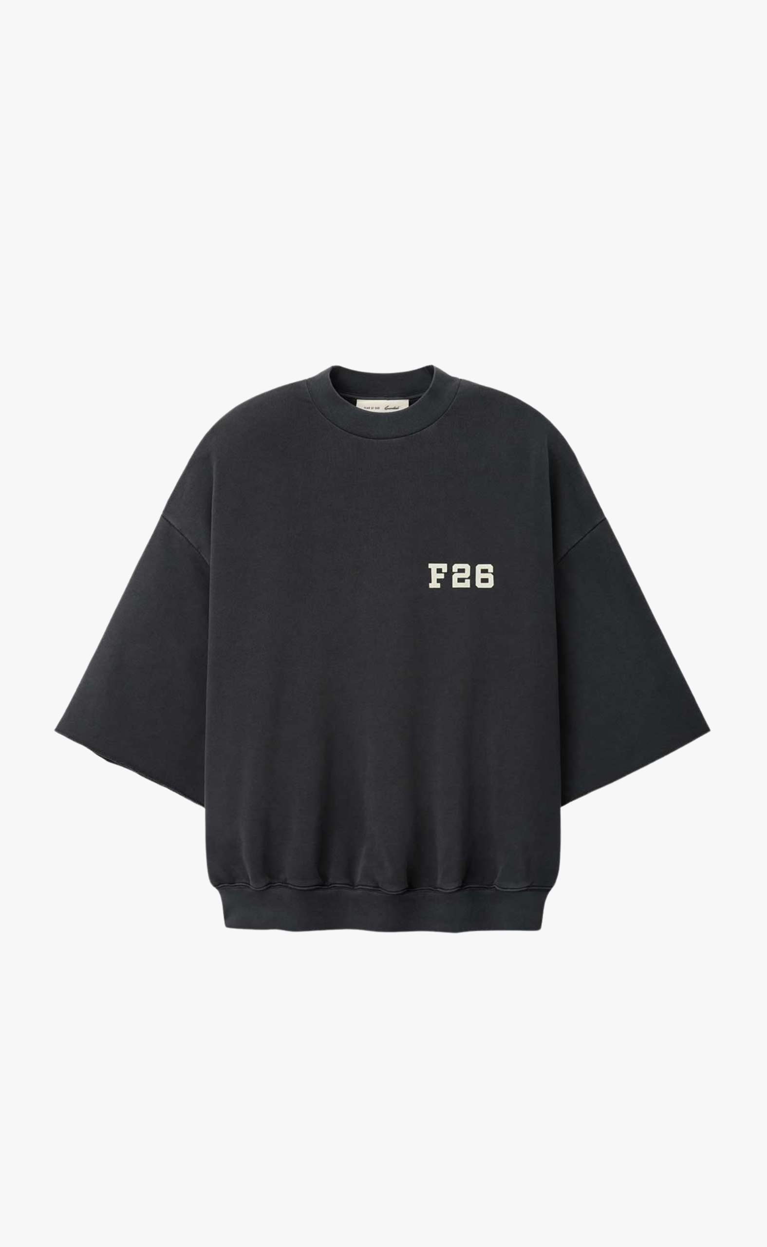3/4 SLEEVE WASHED IRON GREY T-SHIRT
