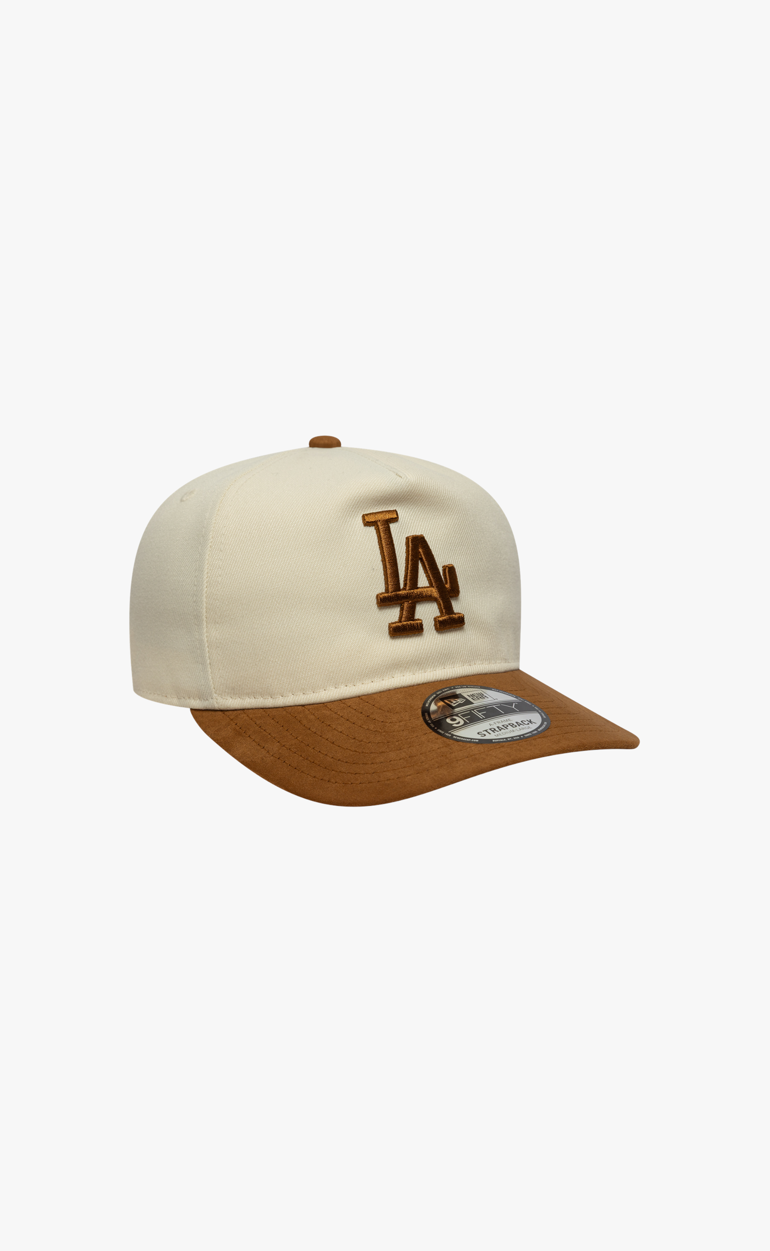 LOS ANGELES DODGERS SUEDE VISOR 9FIFTY BEIGE BROWN HAT