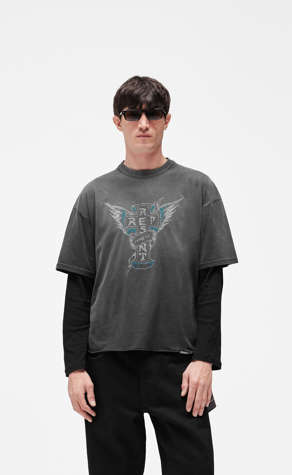 WESTSIDE STAINED BLACK T-SHIRT