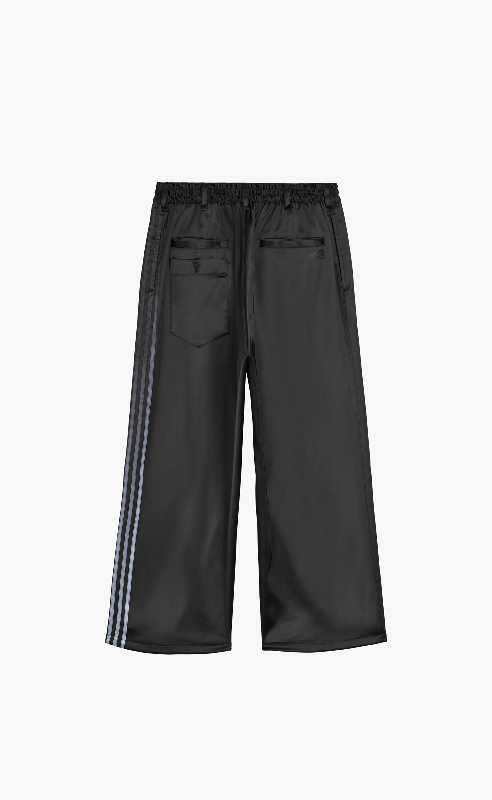 Y-3 SATIN GRADIENT 3 STRIPES TRACK BLACK PANTS