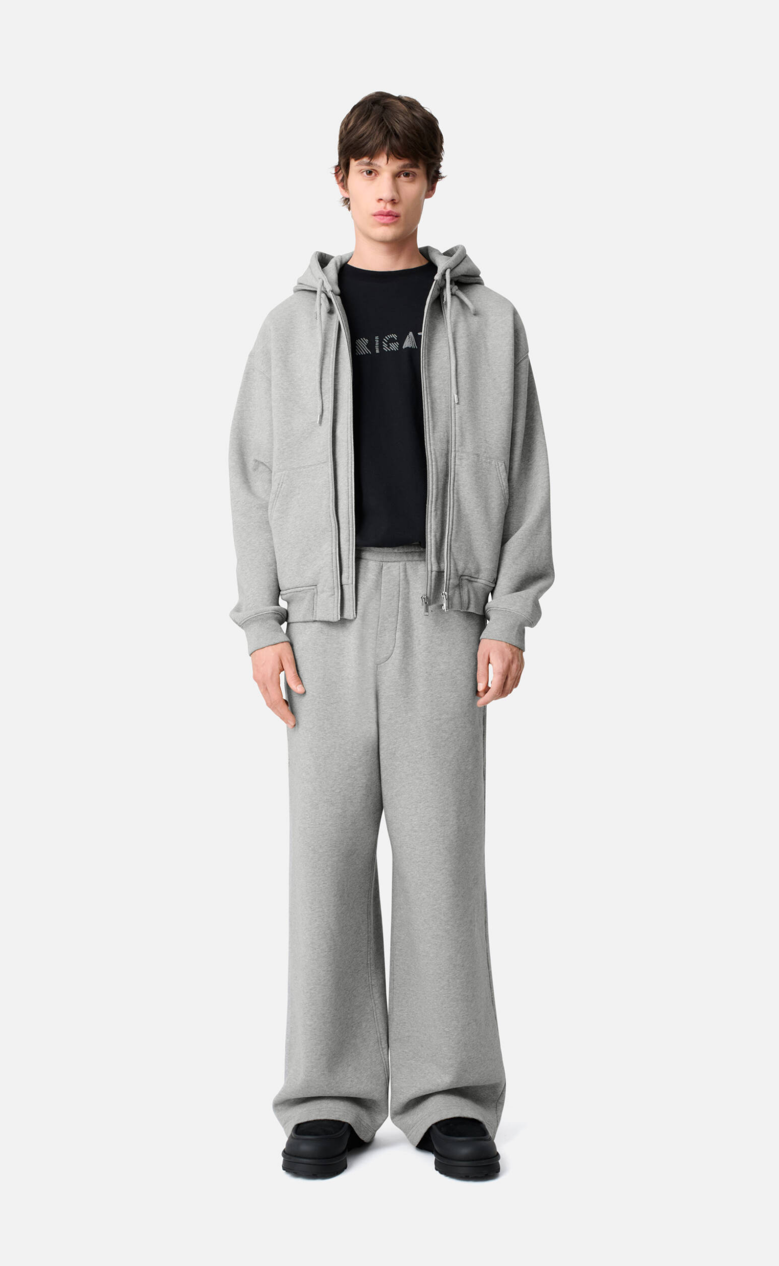TREY TRACK GREY MELANGE SWEATPANTS