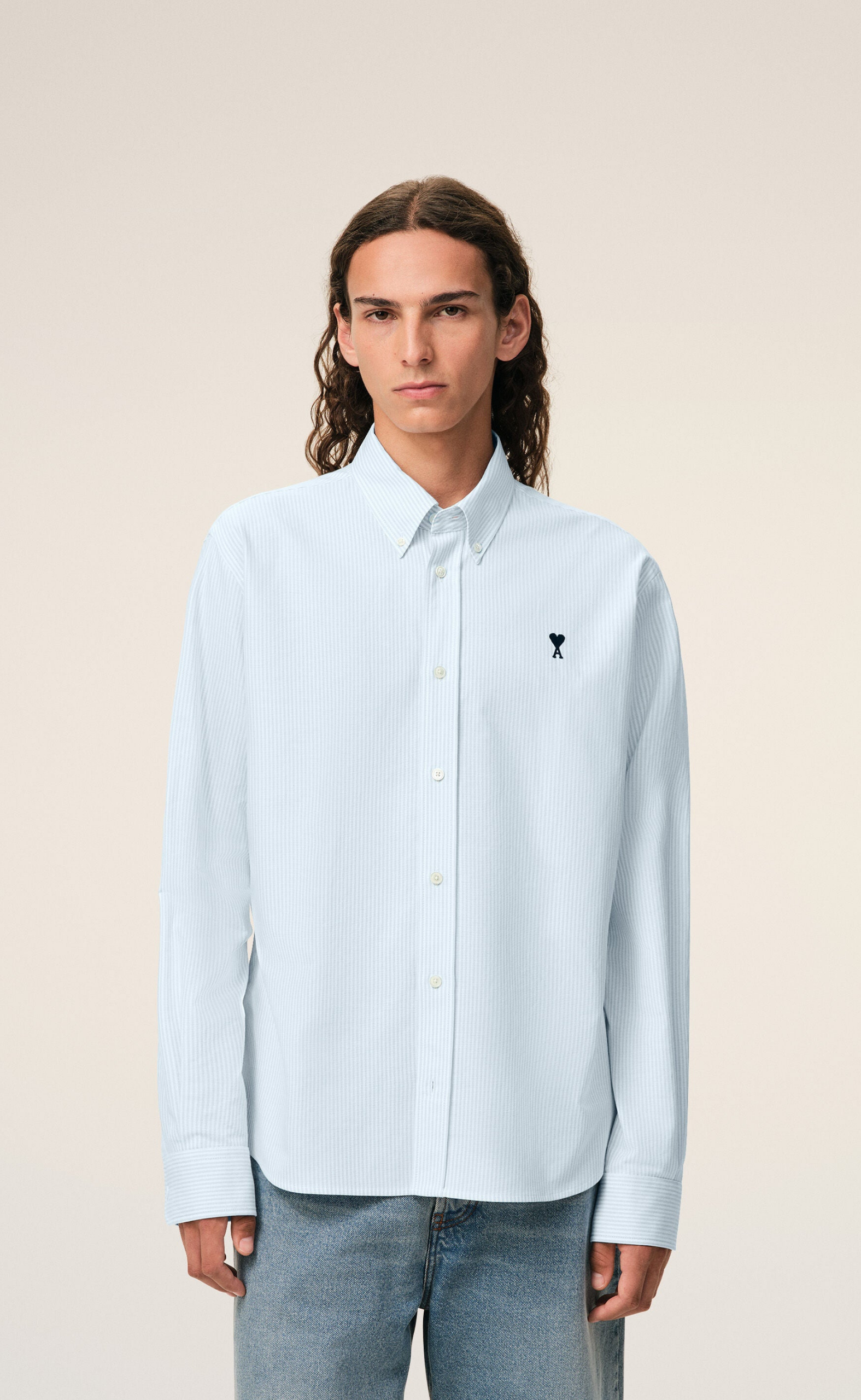 AMI DE COEUR OXFORD STRIPED LIGHT BLUE SHIRT