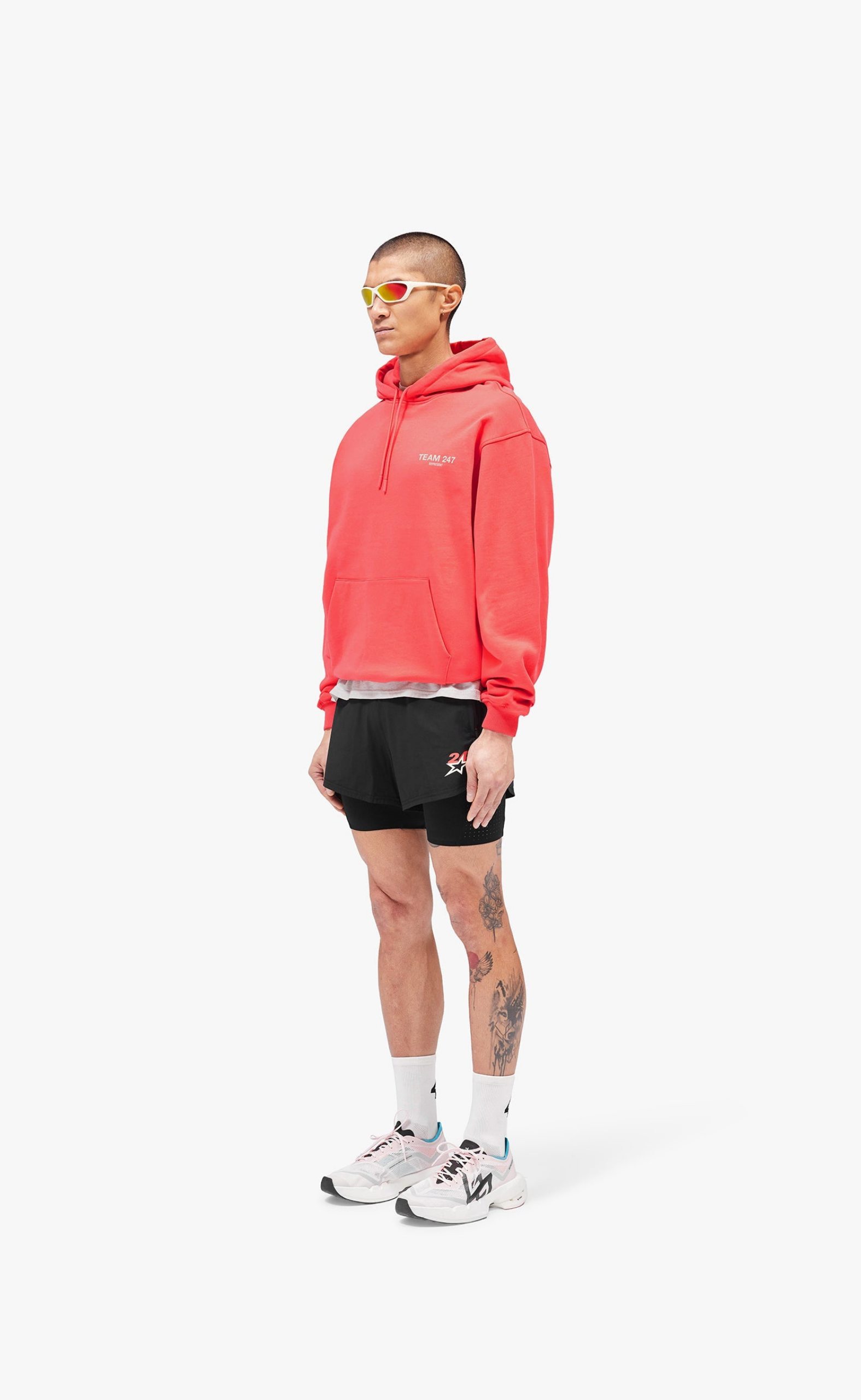 TEAM 247 OVERSIZED RACING RED HOODIE