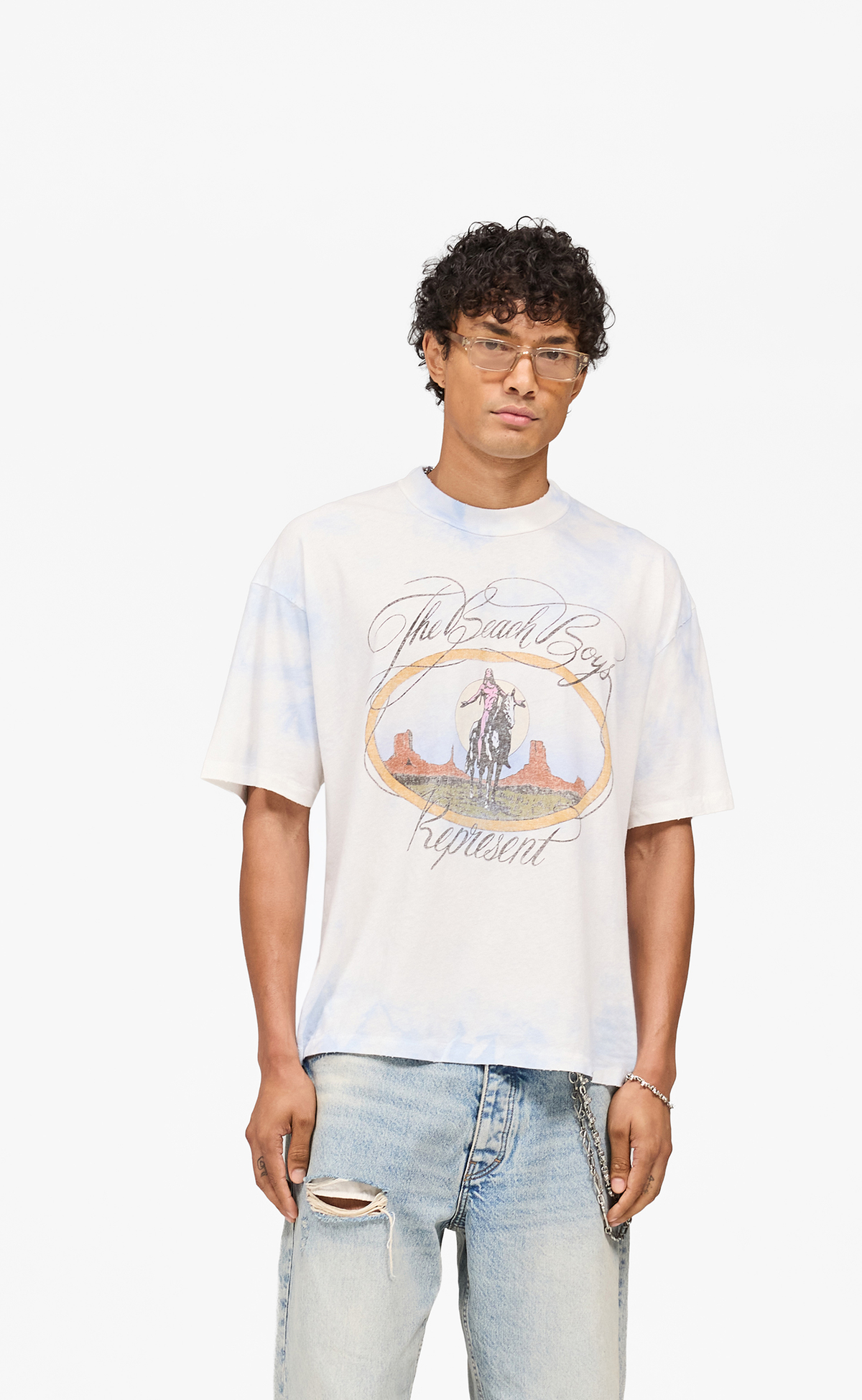 BEACH BOYS SCRIPT BLUE TIE DYE T-SHIRT
