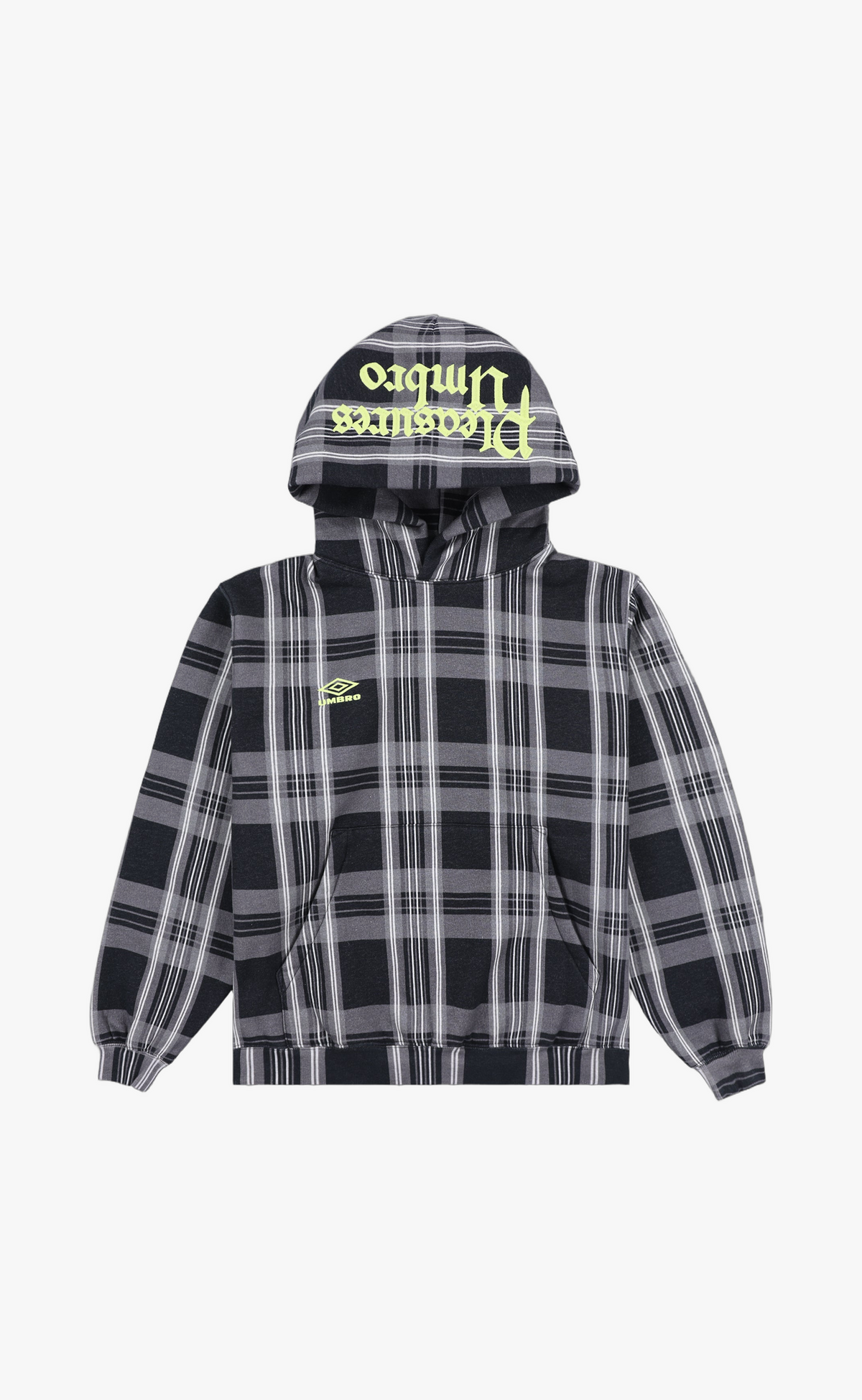 SPINE PLAID BLACK HOODIE