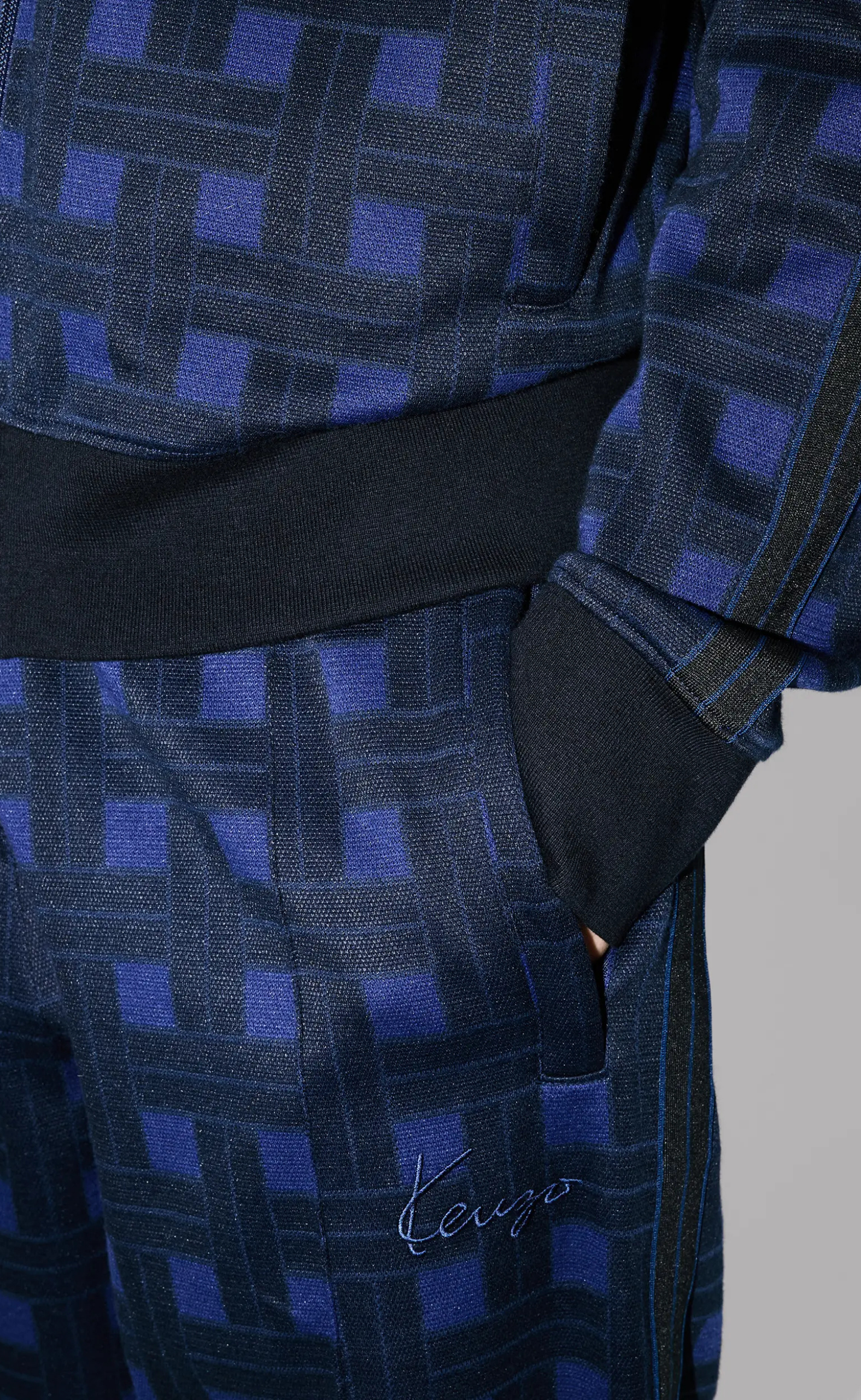 KENZO WEAVE BLUE BLACK JACKET