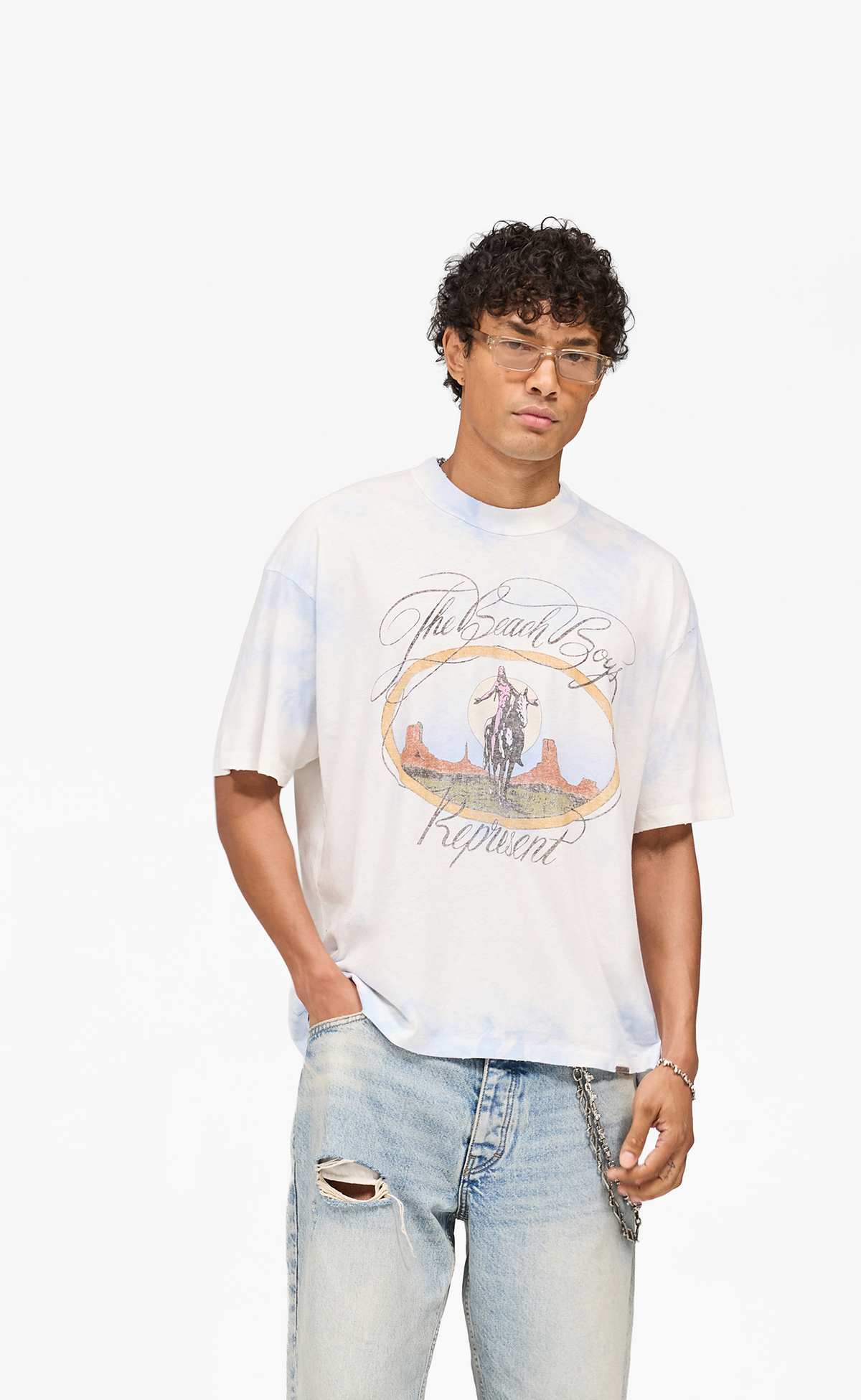 BEACH BOYS SCRIPT BLUE TIE DYE T-SHIRT