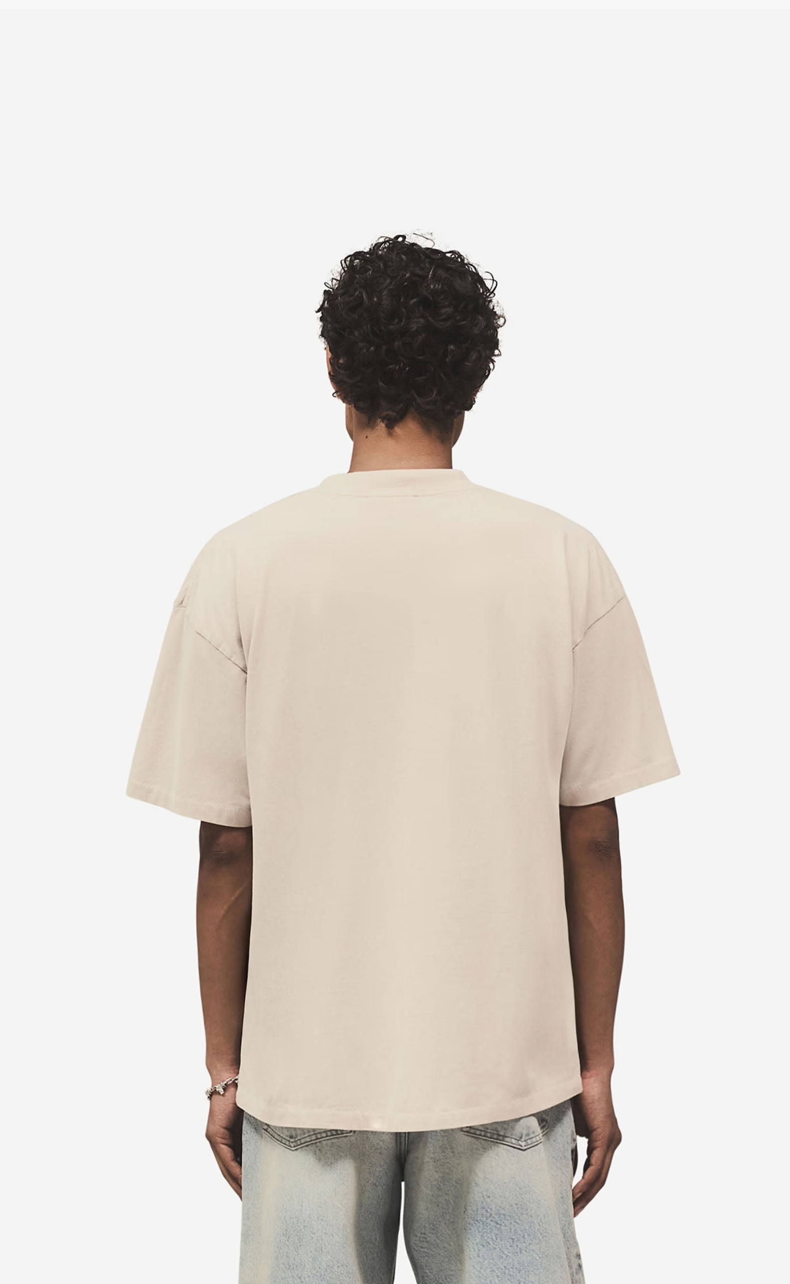 EMBROIDERED SERIF LOGO CONCRETE T-SHIRT
