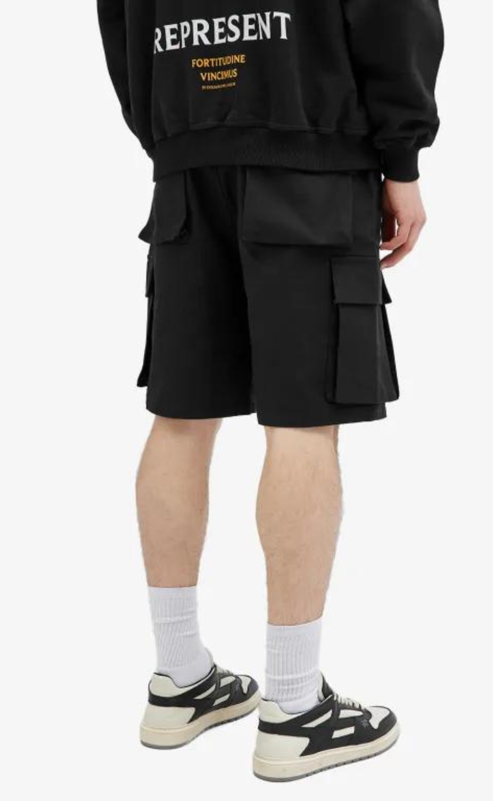 BAGGY COTTON CARGO BLACK SHORT