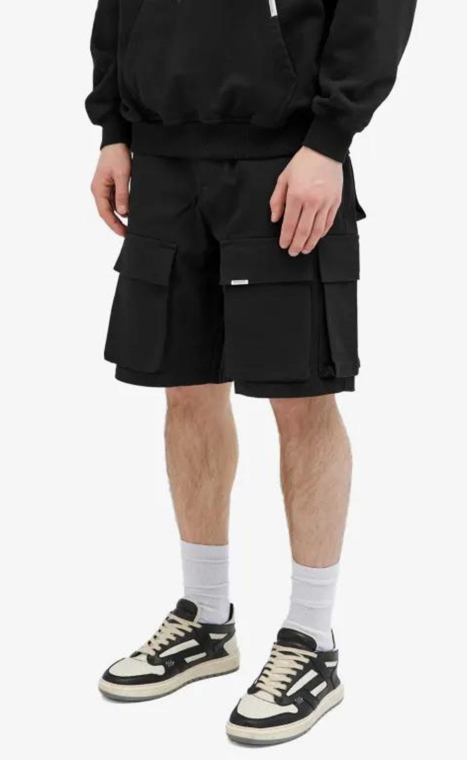 BAGGY COTTON CARGO BLACK SHORT