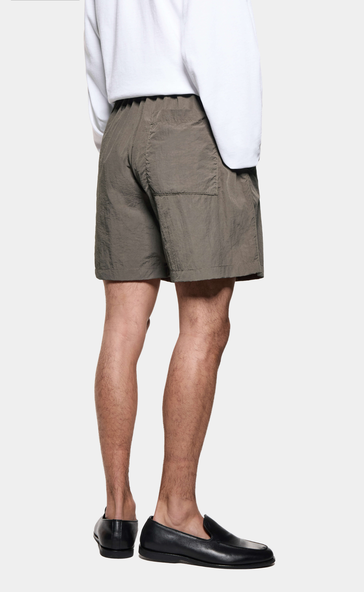 GARMENT DYE WIDE LEG DEEP KHAKI SHORTS
