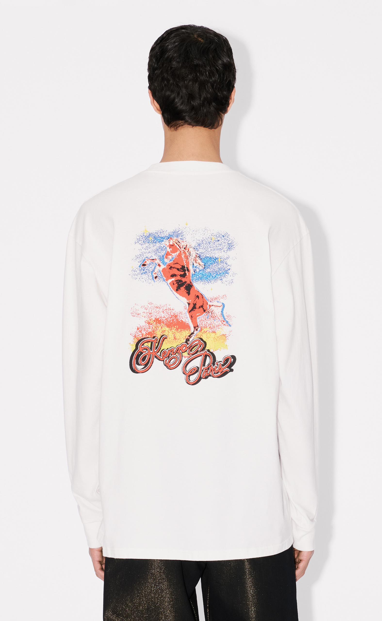 GOTS KENZO LUCKY HORSES RELAXS OFF WHITE LONGSLEEVE