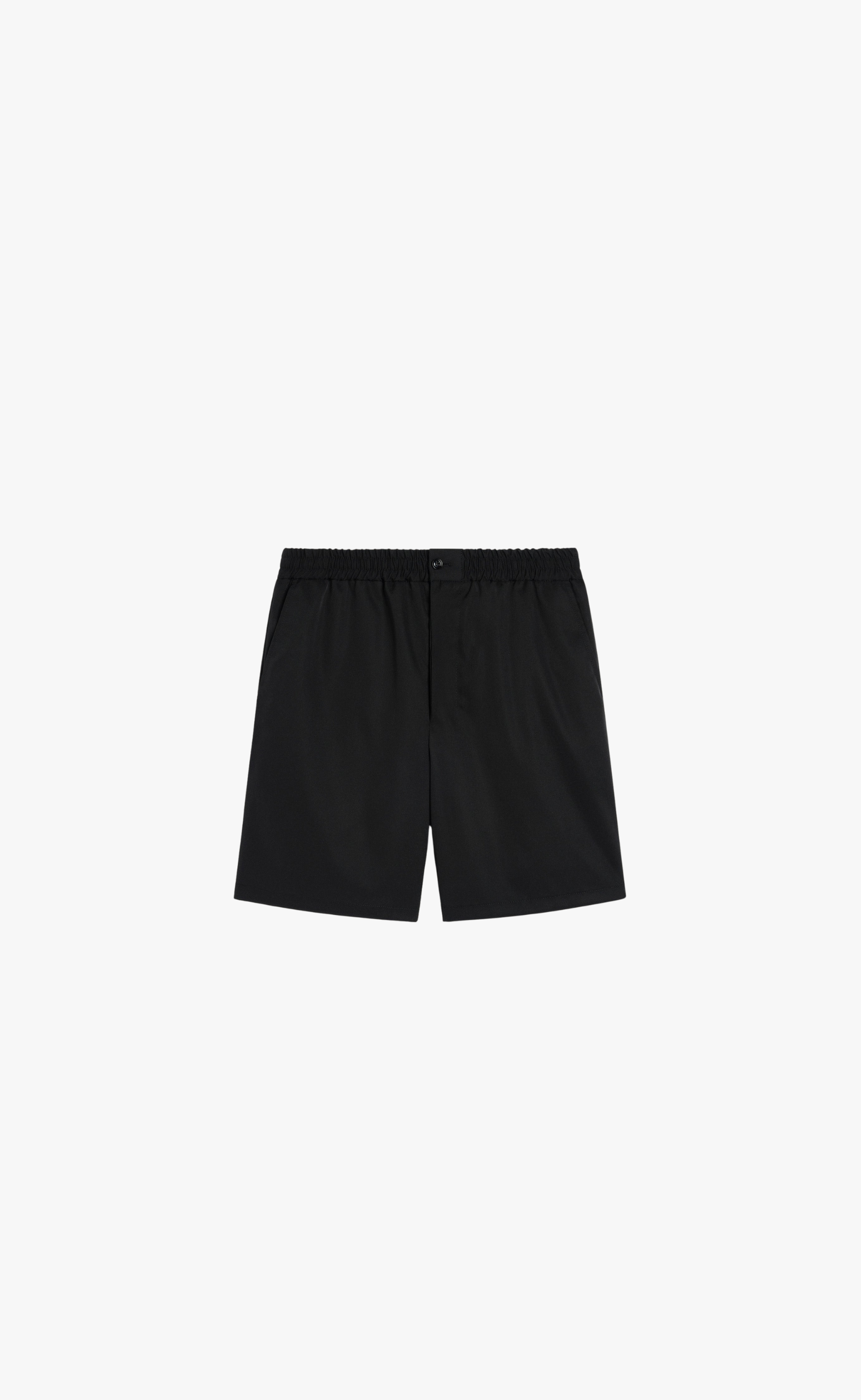 ELASTICATED WAIST BLACK SHORTS