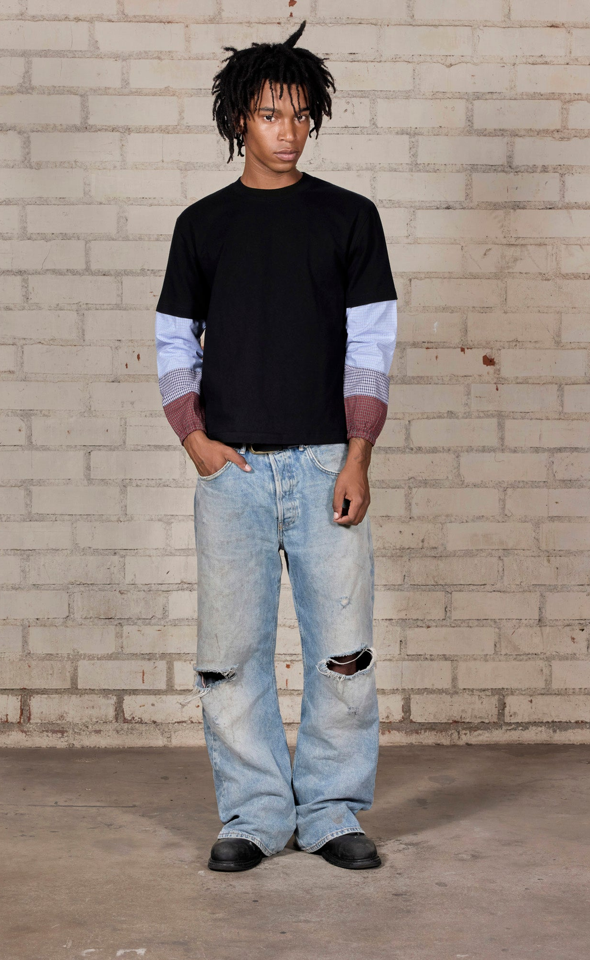 TARTAN HEAVYWEIGHT BLACK LONGSLEEVE