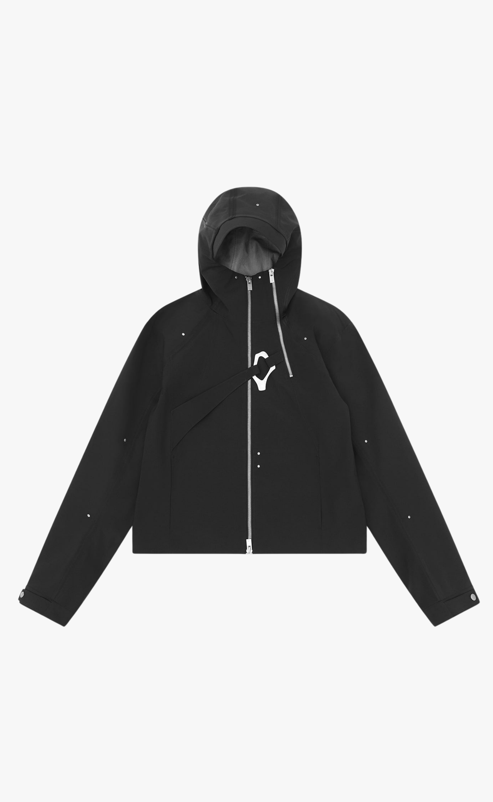 MOIRE TECHNICAL BLACK JACKET