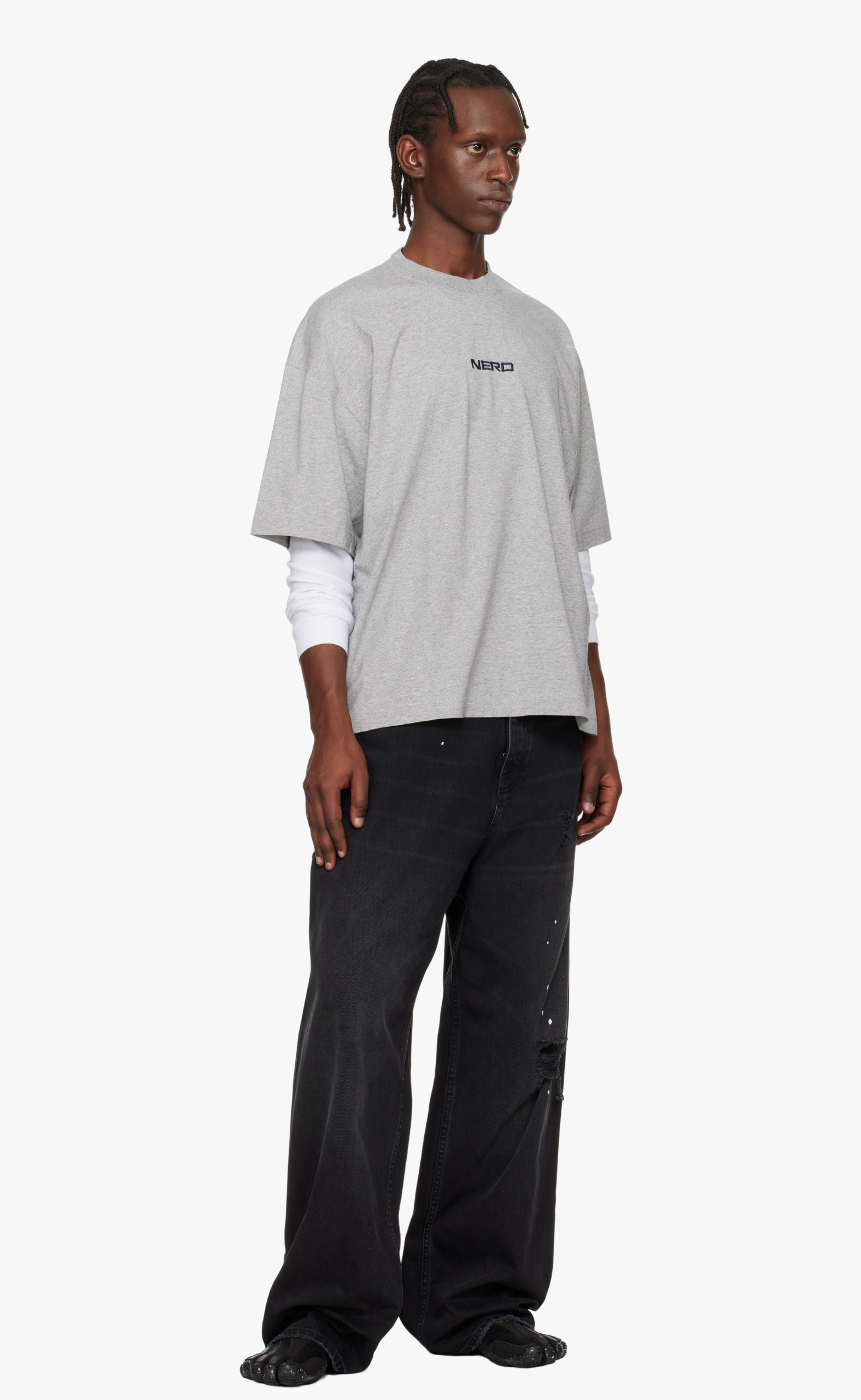 NERD GREY MELANGE T-SHIRT
